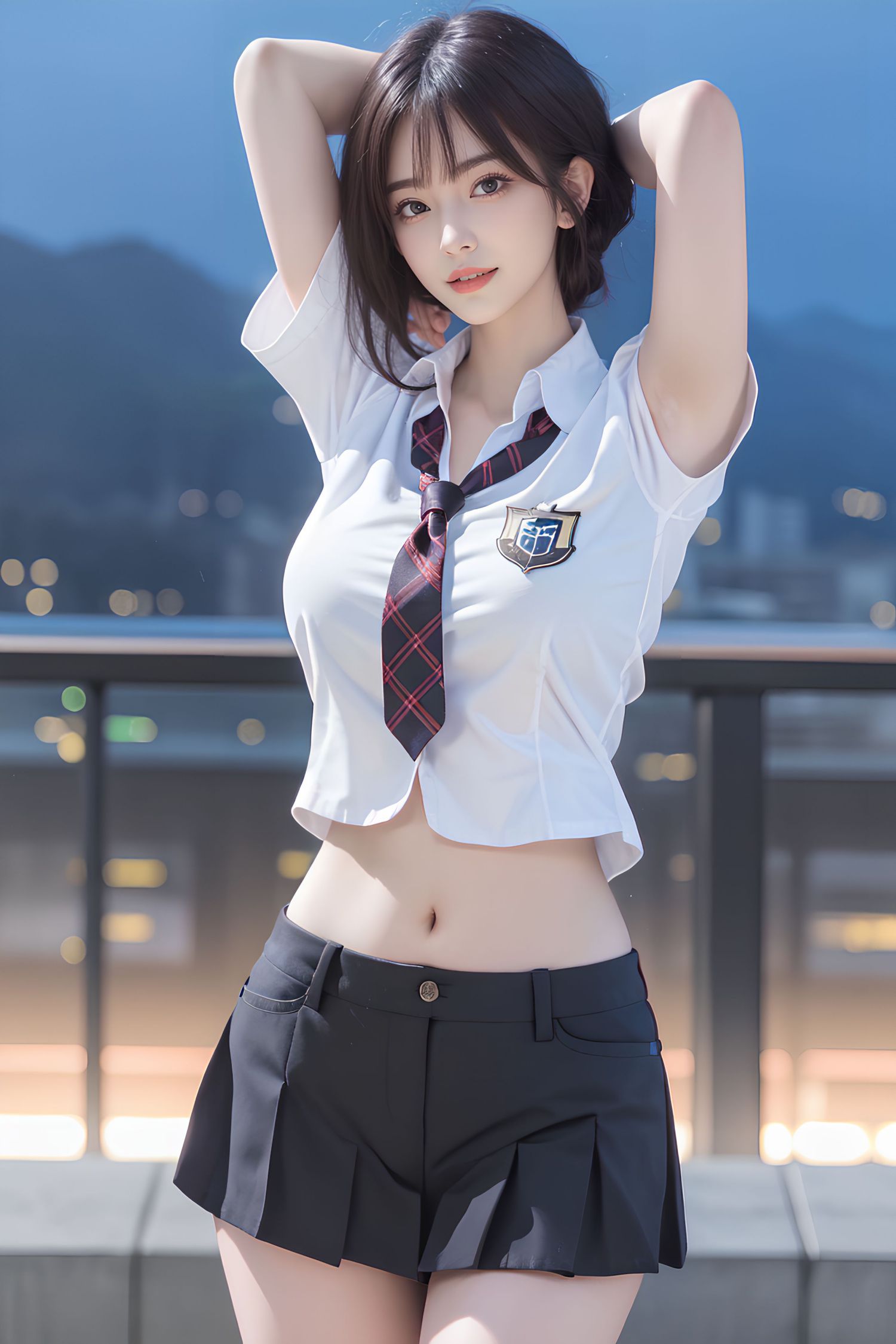Short haired JK women's high school students