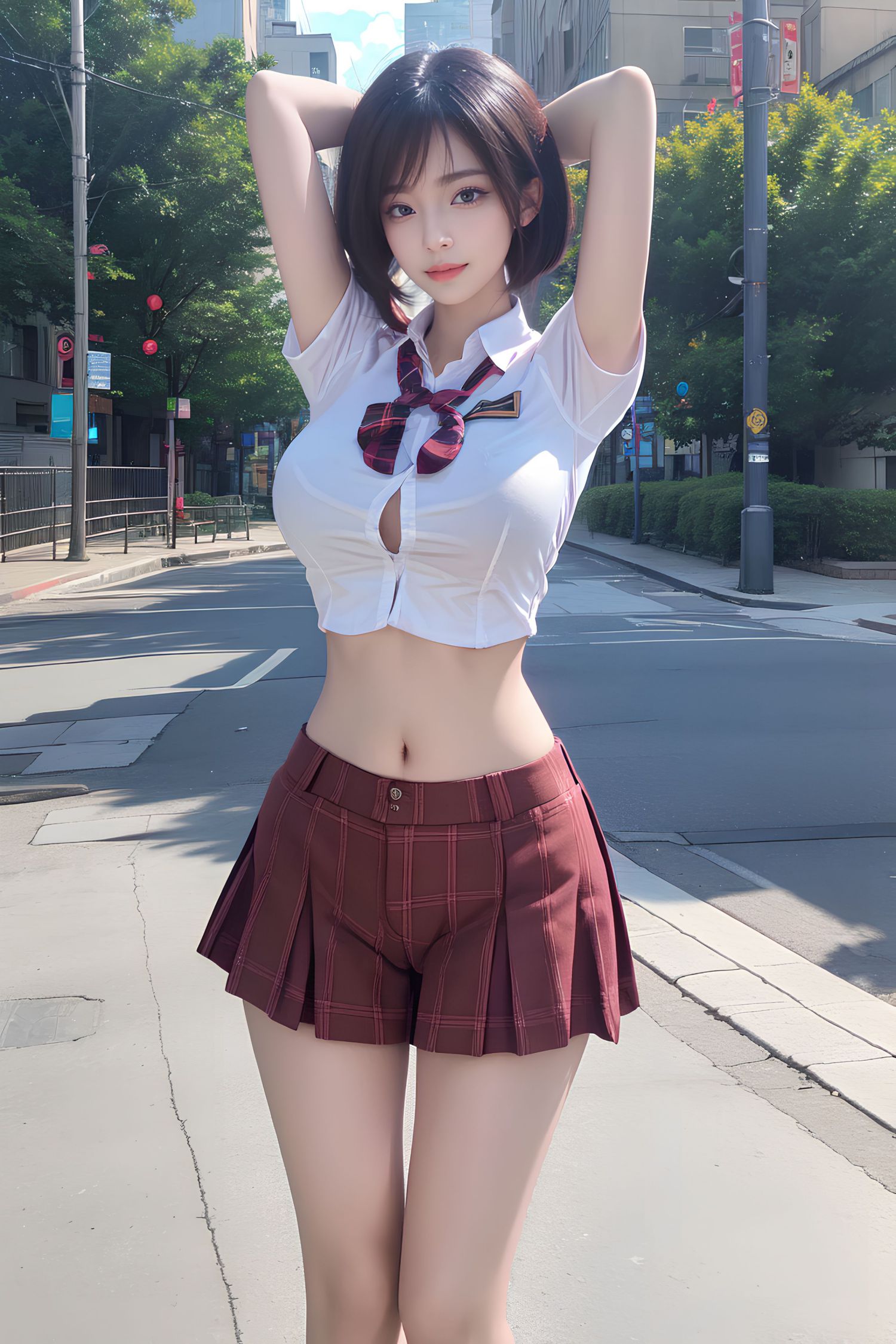 短发JK女子高生