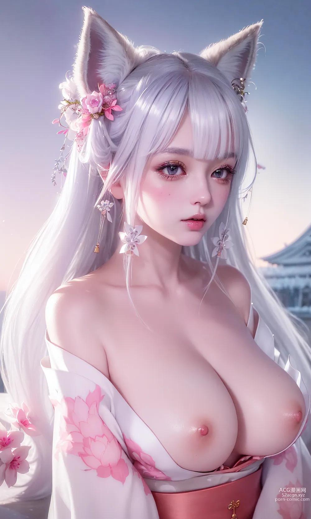 AI ภาพวาด จากผู้แต่ง P สถาน - คอลเลกชันลิง: ชุดโบราณเปิดอกหญิงจิ้งจอก