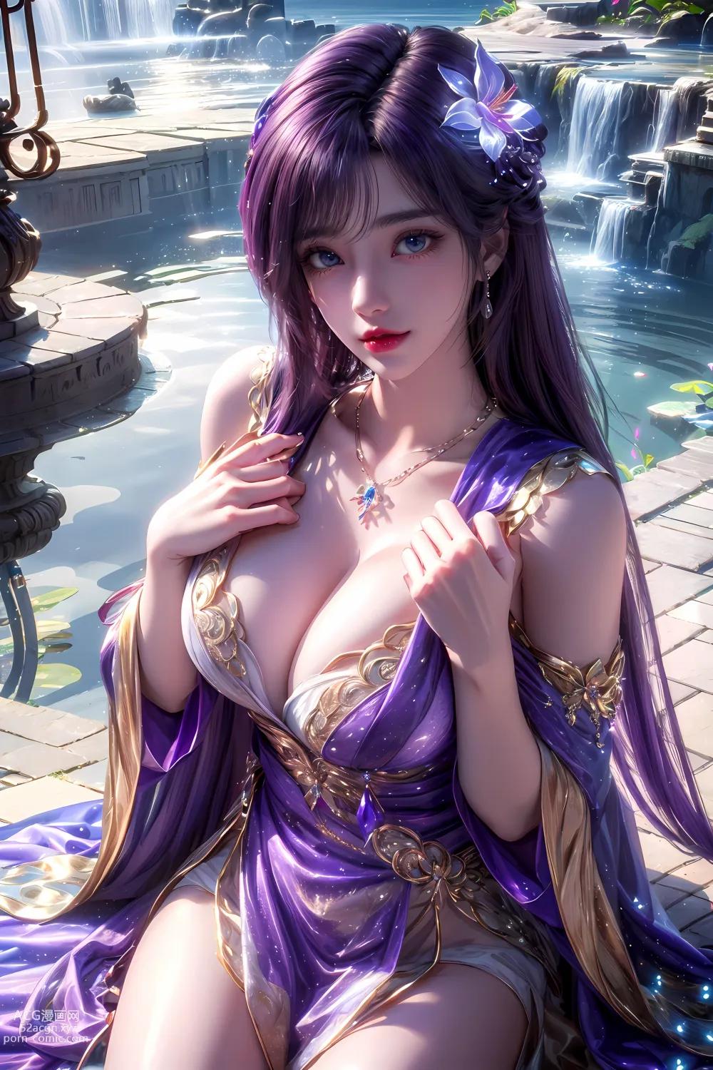 Kuzan AI动漫女角：完美世界云曦水池紫衣 63P