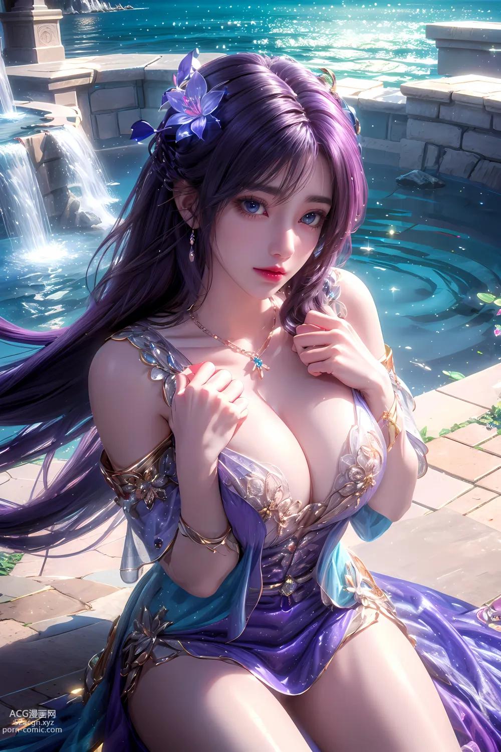 Kuzan AI动漫女角：完美世界云曦水池紫衣 63P