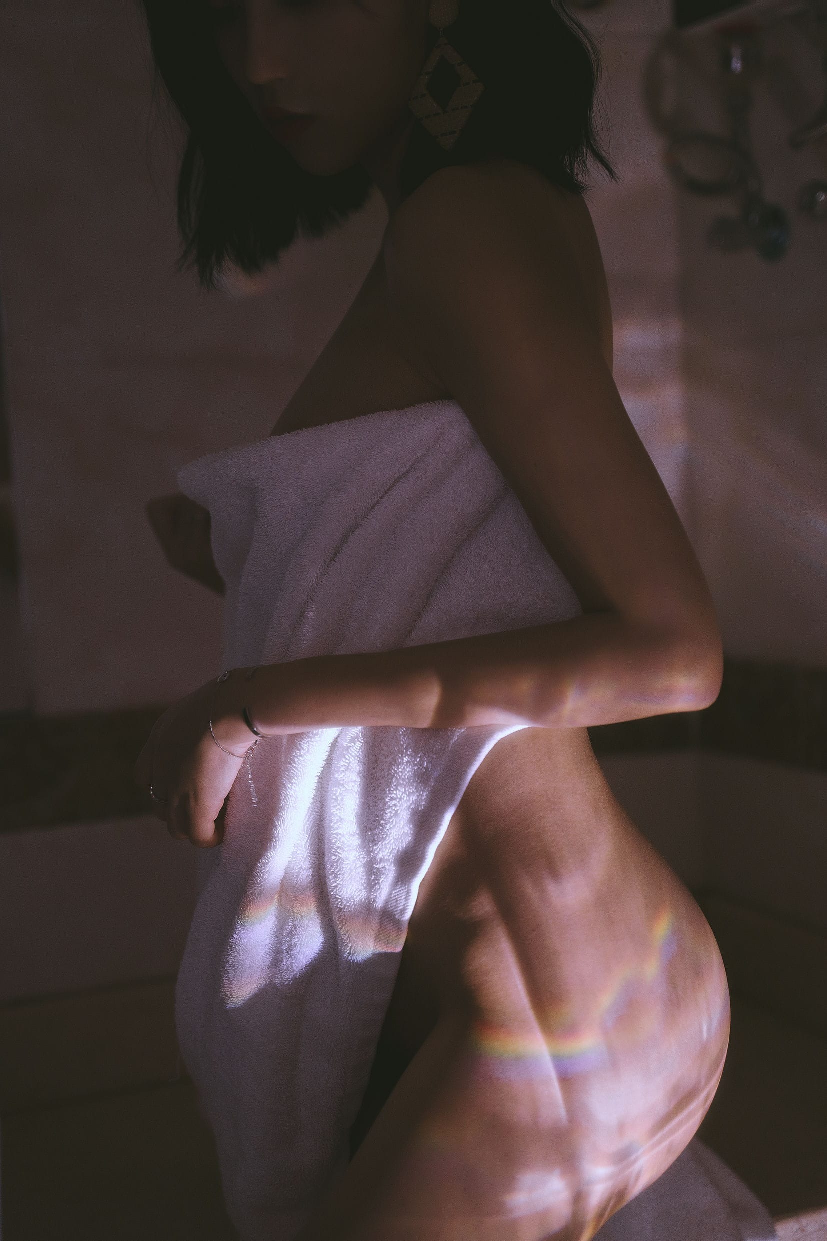 Cazi姬纪 夜光 9P 浴巾纹身写真