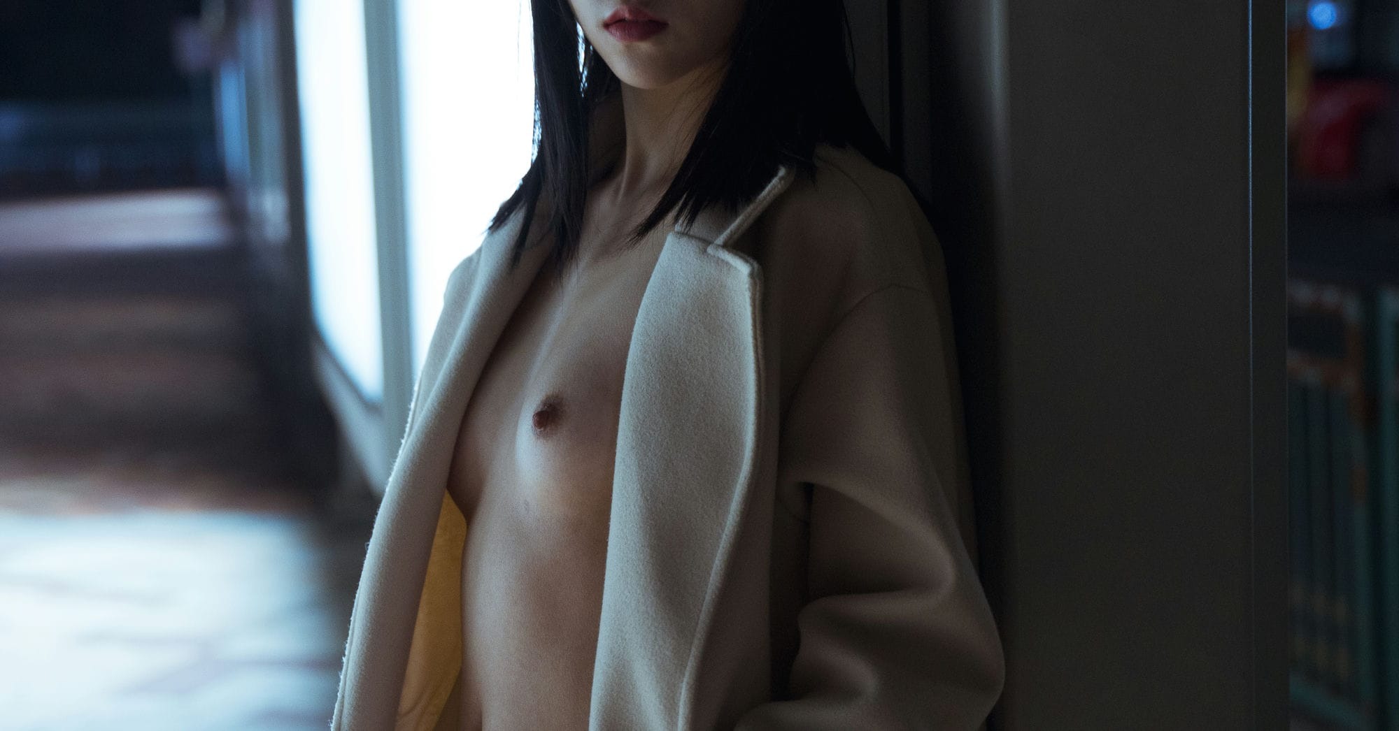 Cazi姬纪 夜寂 9P 风衣纹身写真