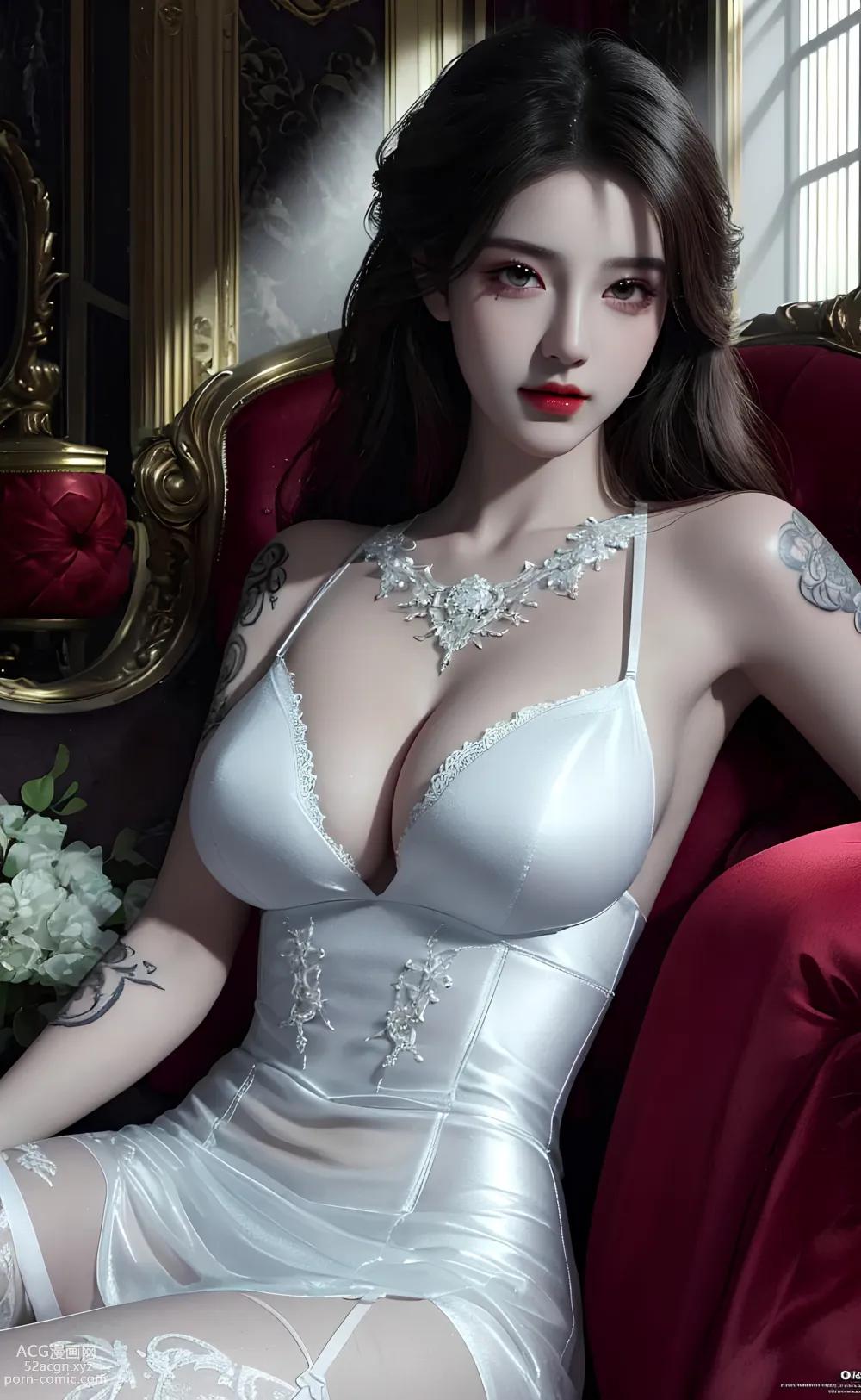Anime Girl] [Aesthetic] White Erotic Lace Sheer Fabric – AI Painting High Quality Ancient Style Collection