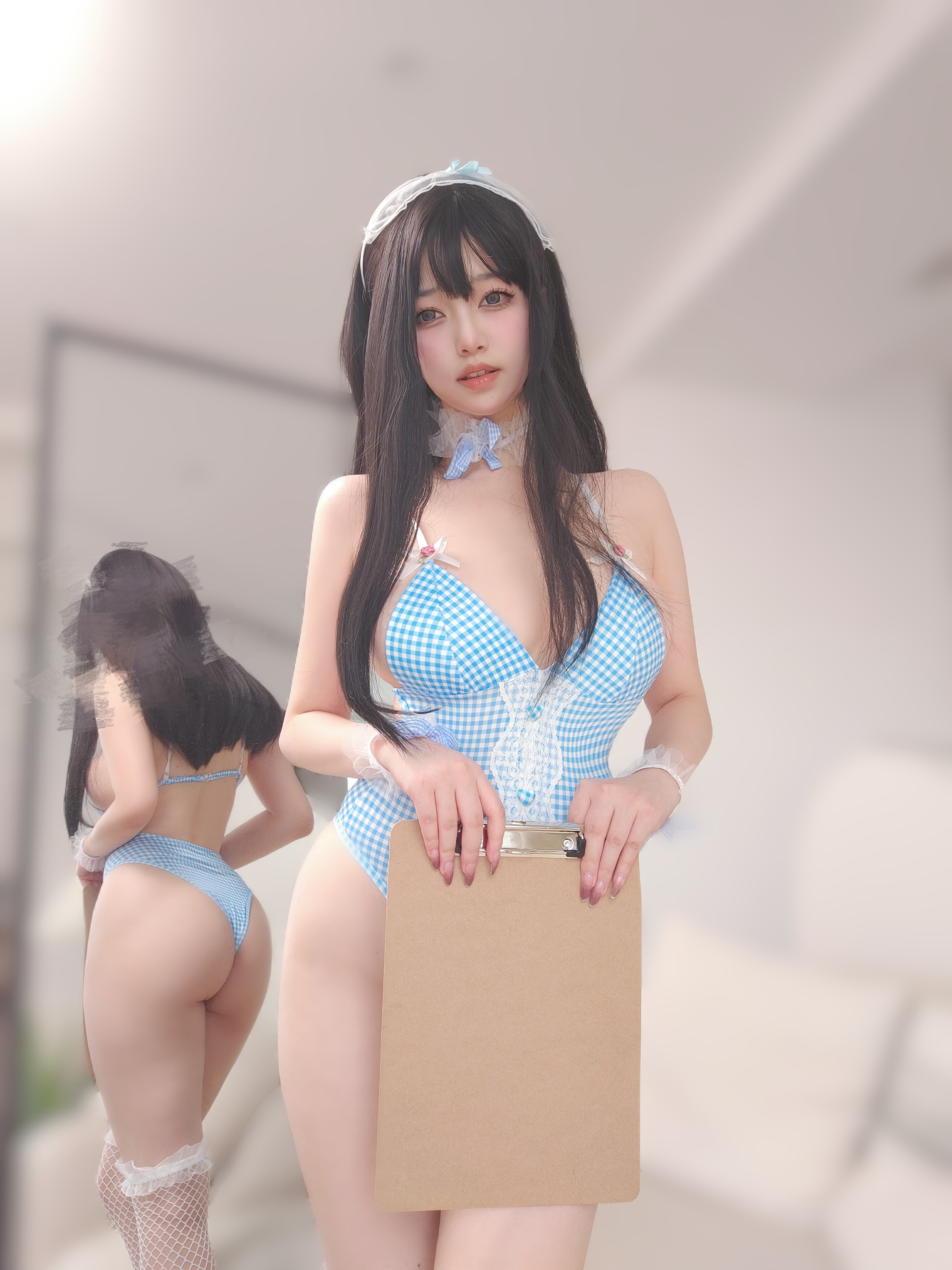 女主K 蓝色泳装女仆