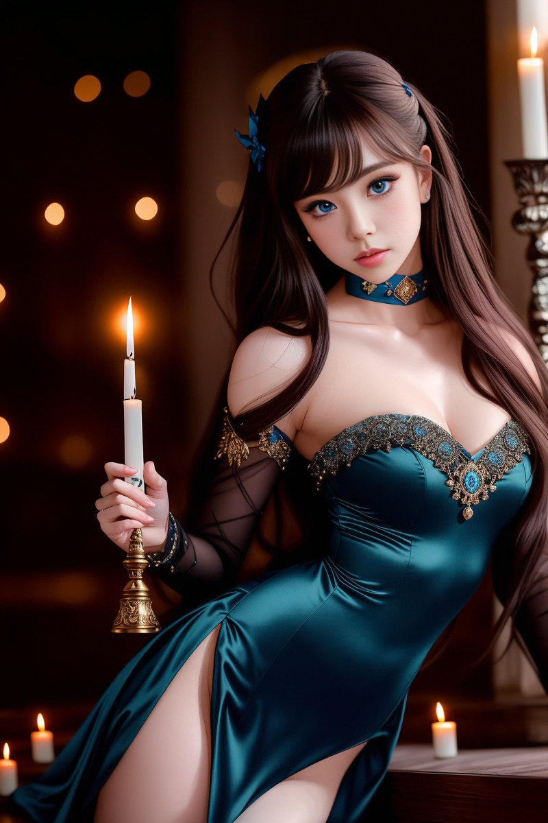 สาวเอเชียตาสีฟ้าที่สวยงาม
