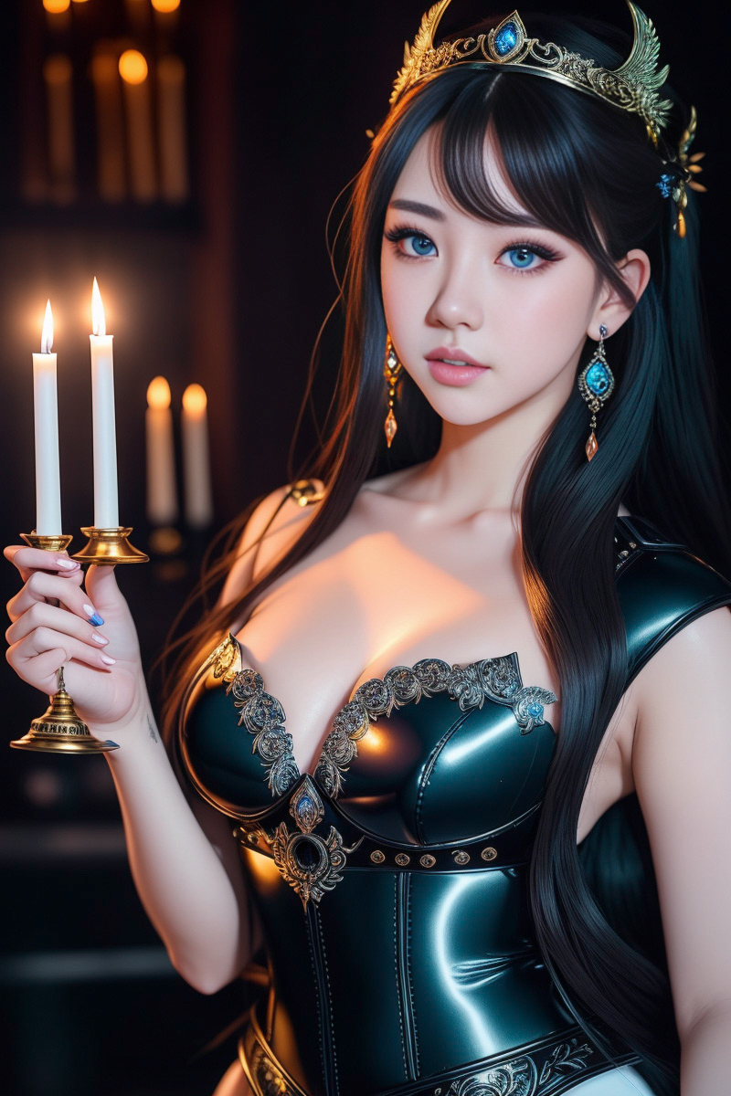 สาวเอเชียตาสีฟ้าที่สวยงาม