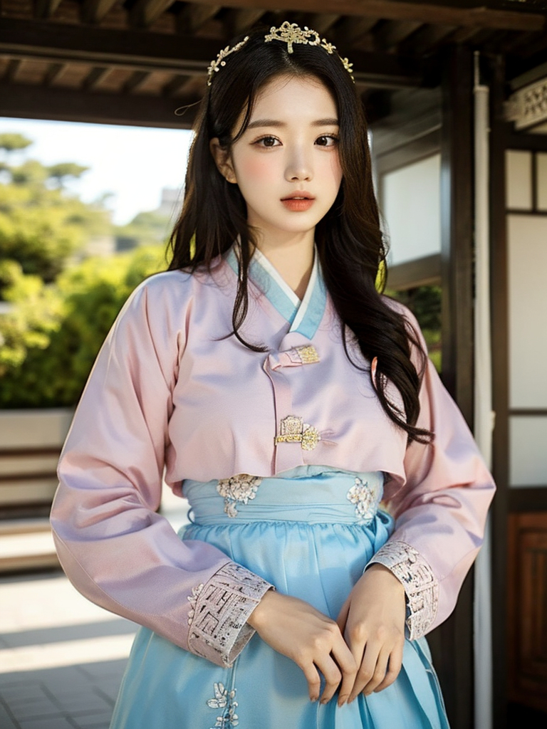 สาวชุดฮันบกเกาหลี
