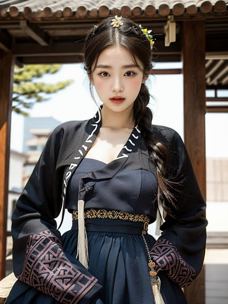 สาวชุดฮันบกเกาหลี