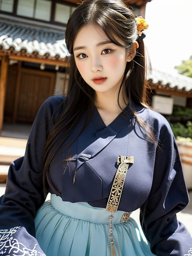 สาวชุดฮันบกเกาหลี