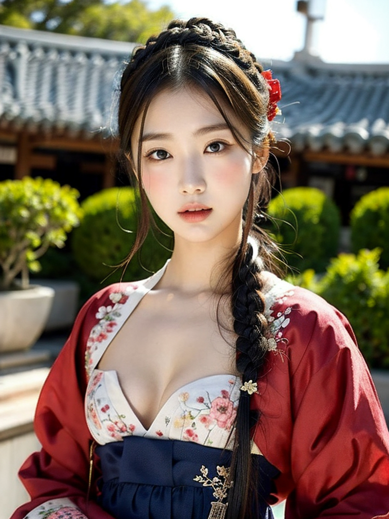 สาวชุดฮันบกเกาหลี