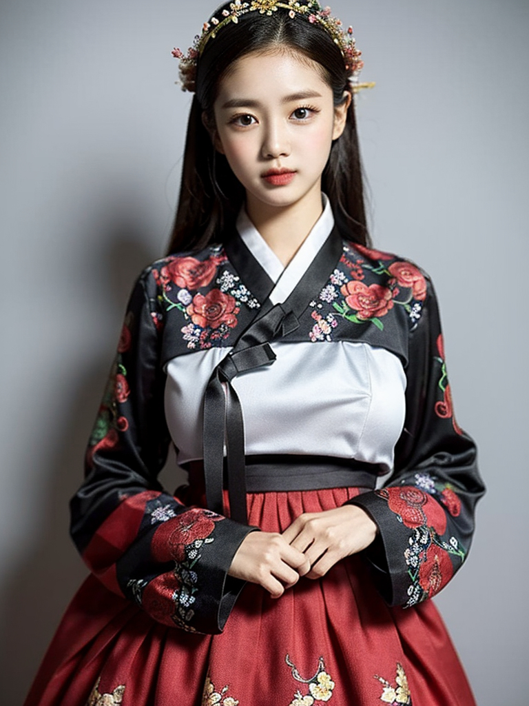 สาวชุดฮันบกเกาหลี