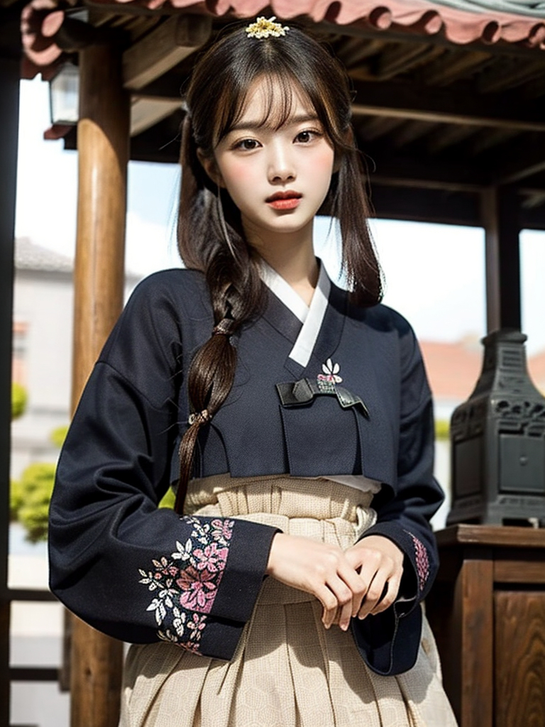 สาวชุดฮันบกเกาหลี