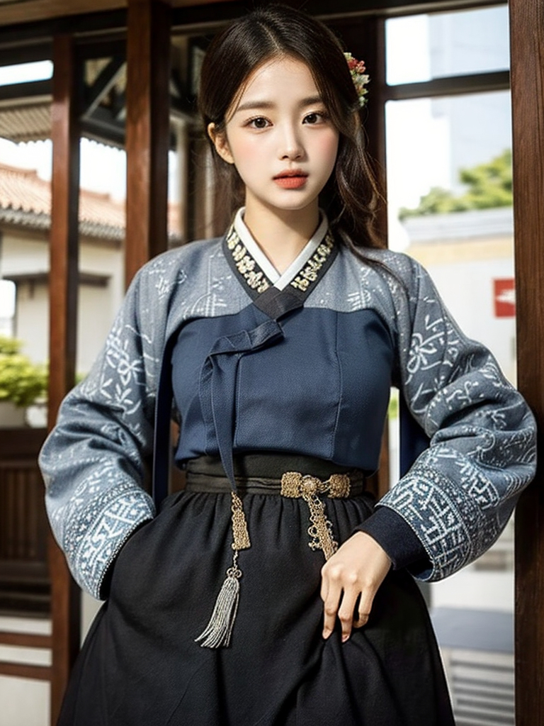 สาวชุดฮันบกเกาหลี