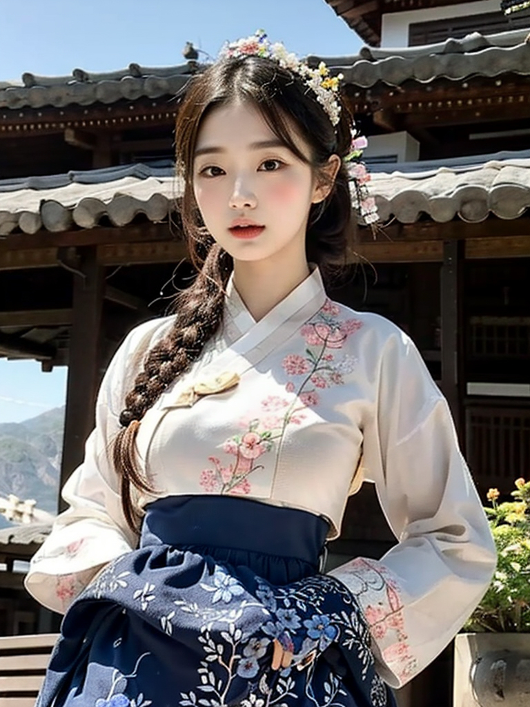 สาวชุดฮันบกเกาหลี