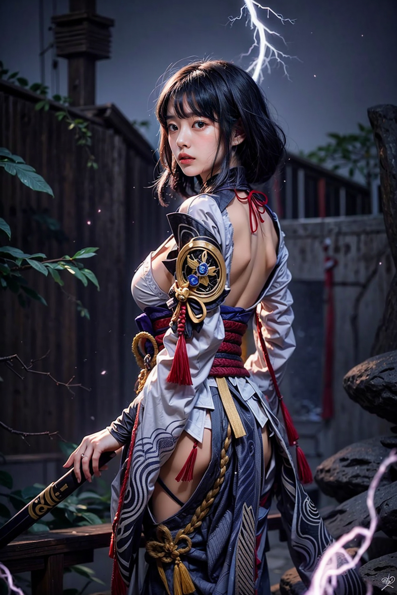 AI生成〜AI OFUG - 彼女の雷電将軍コスプレ