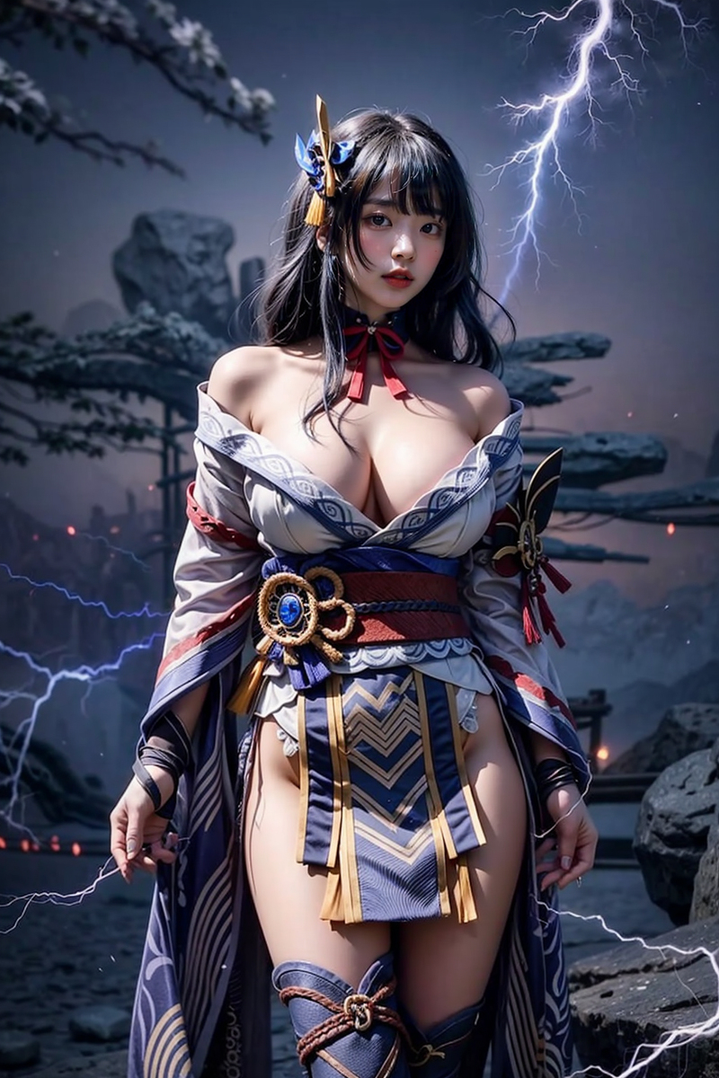 AI生成〜AI OFUG - 彼女の雷電将軍コスプレ