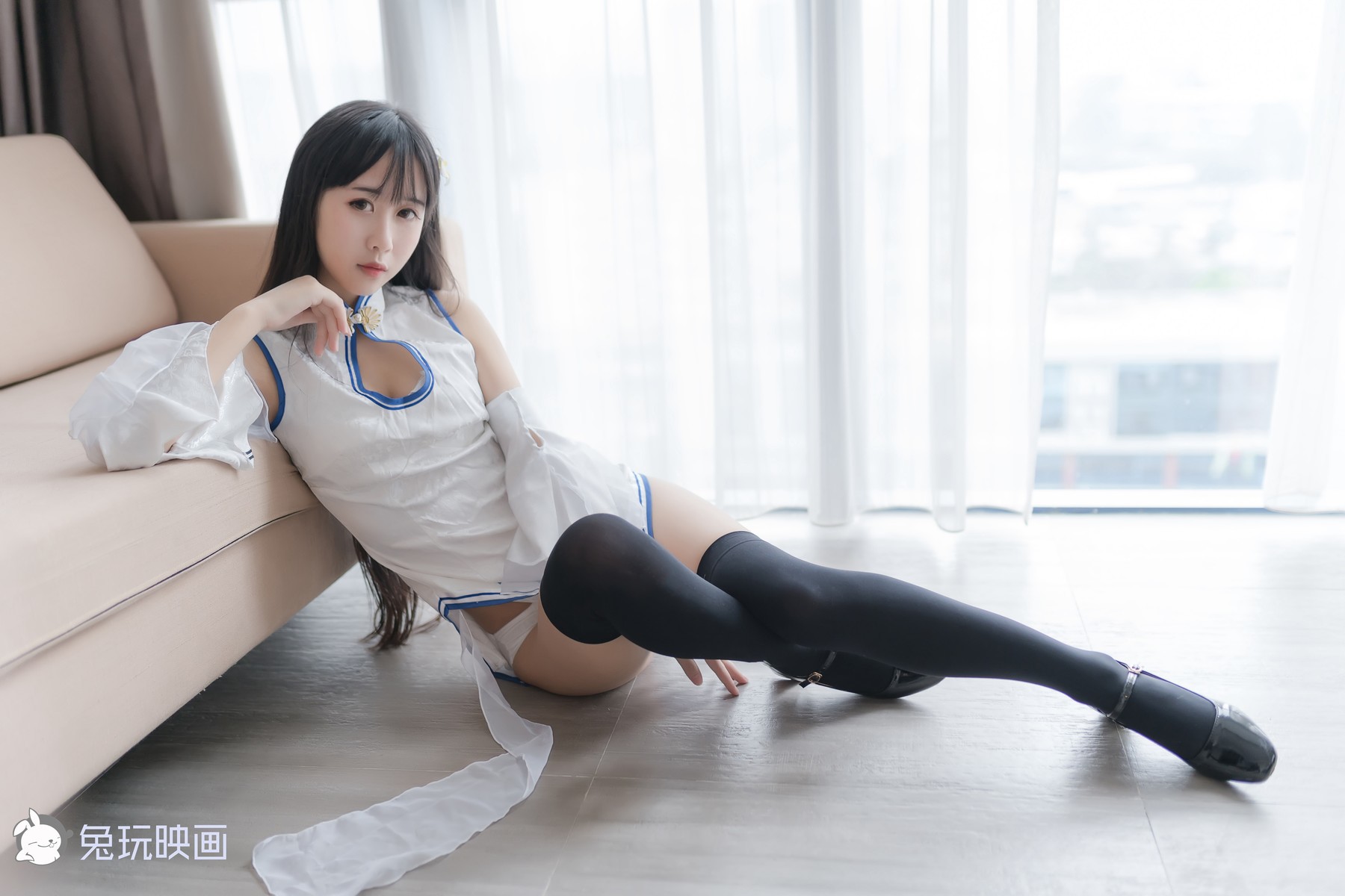 Cosplay 兔玩映画 白色旗袍