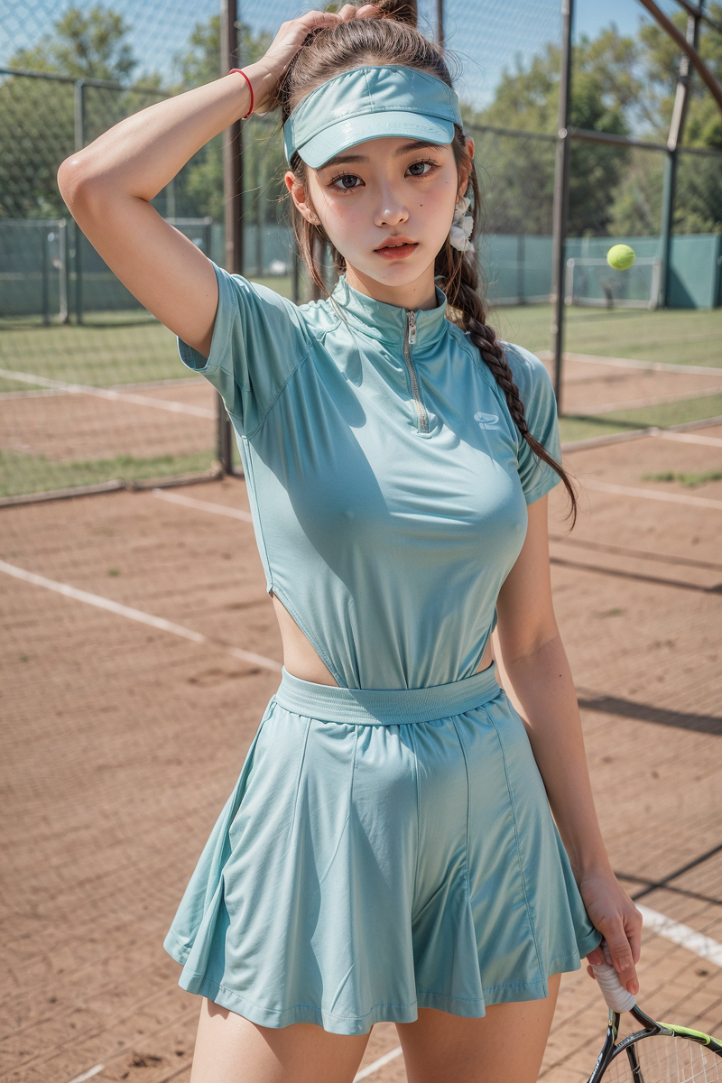 AI生成~AI OFUG-彼女と一緒にテニスコートに行った（彼女と一緒にテニスコートに行った）