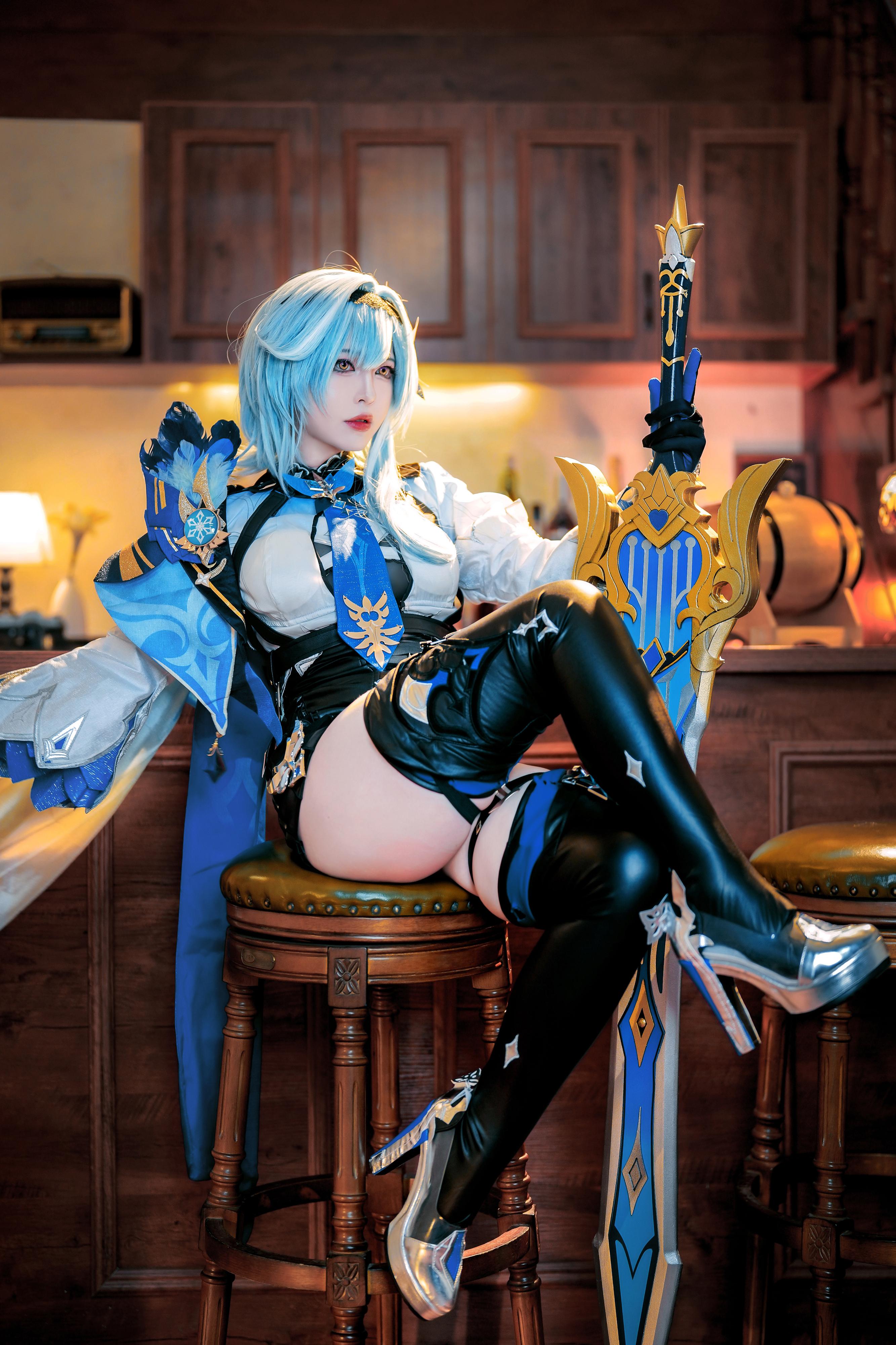 半半子 原神优菈 Cosplay 76P