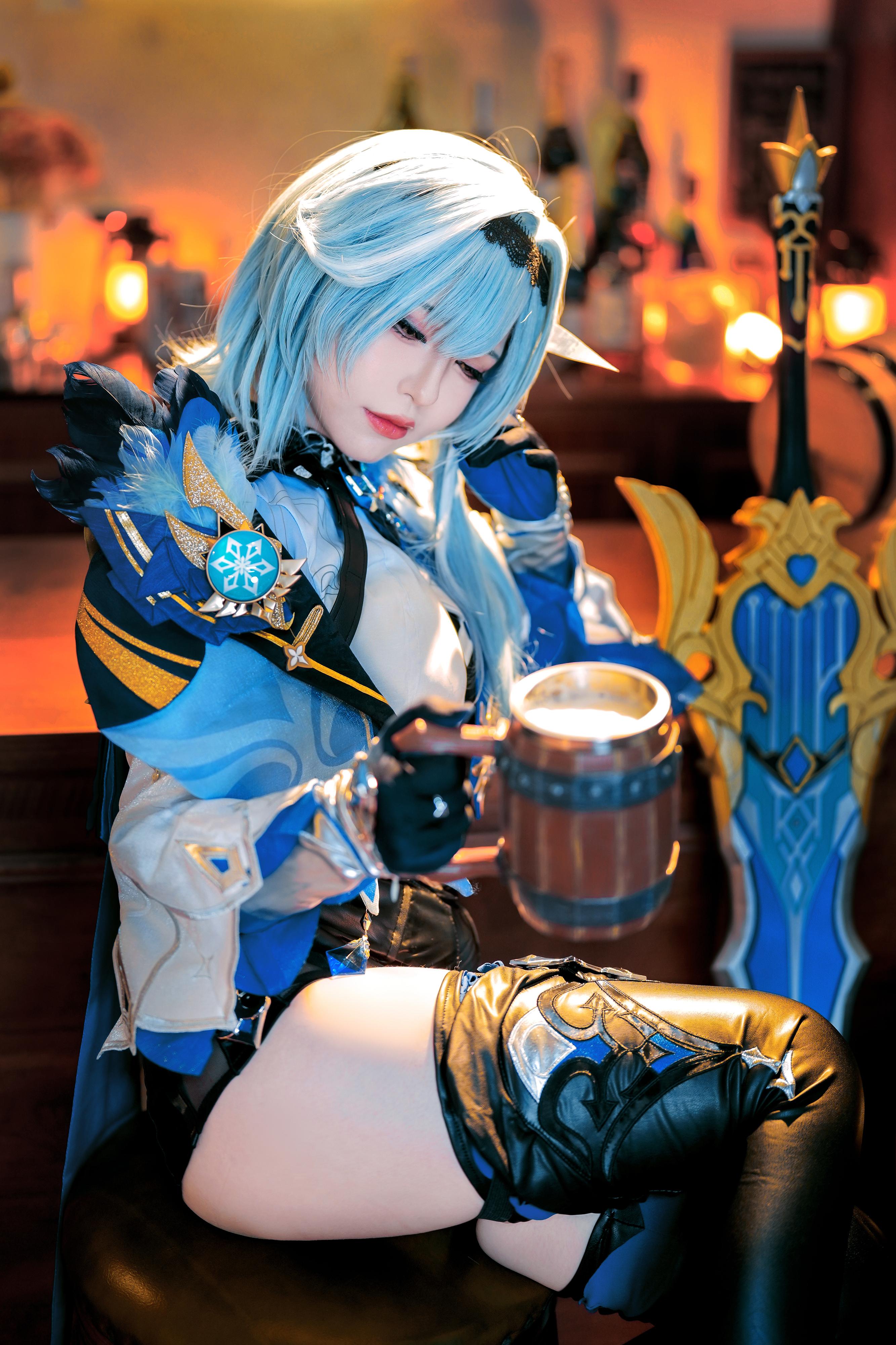 半半子 原神优菈 Cosplay 76P