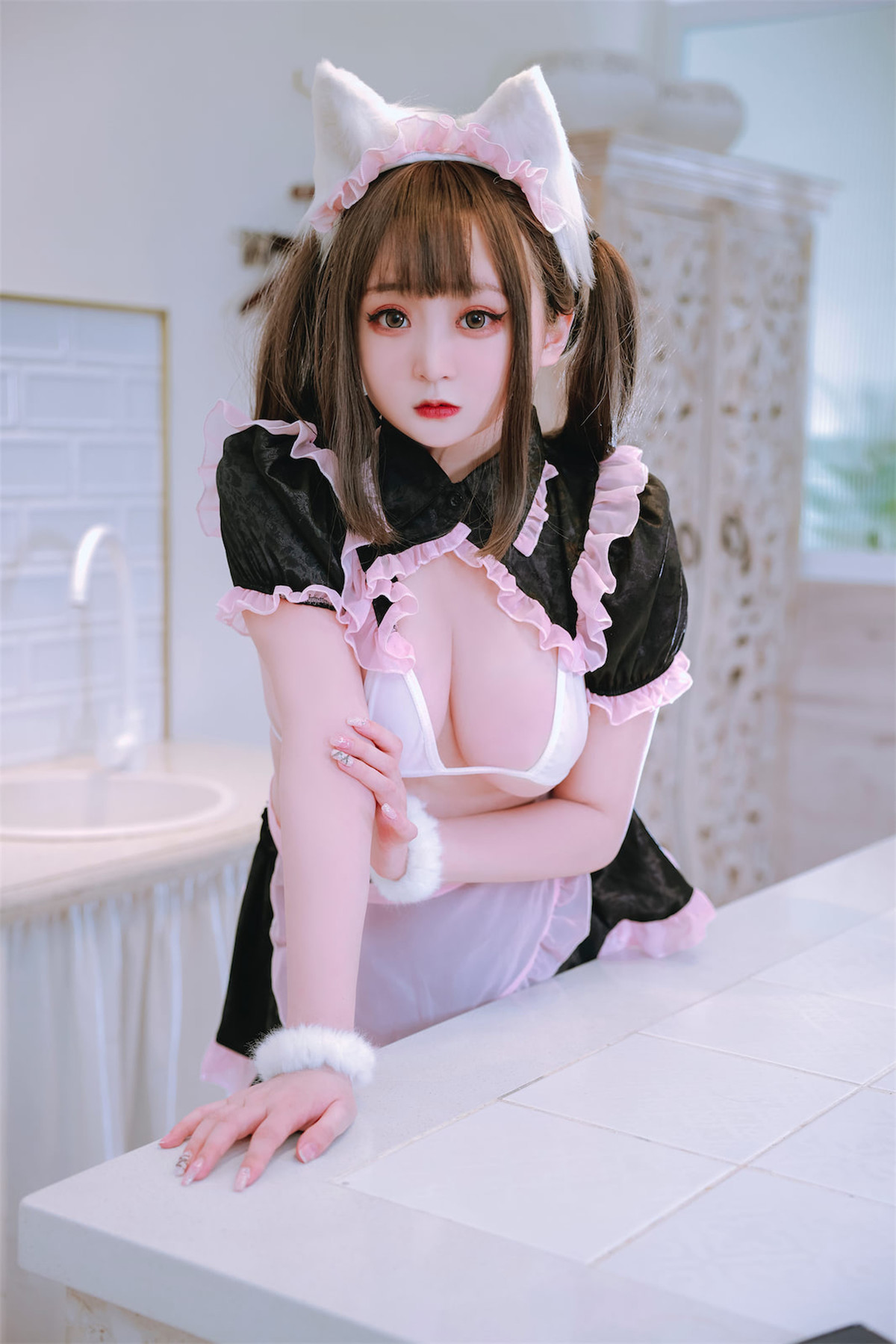 Cosplay 恩田直幸 猫耳黑粉女仆