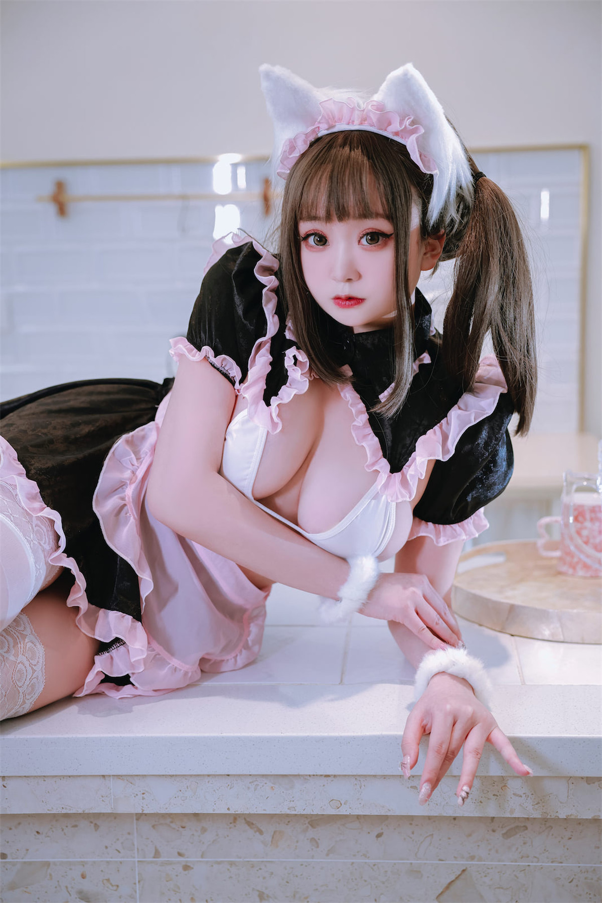 Cosplay 恩田直幸 猫耳黑粉女仆