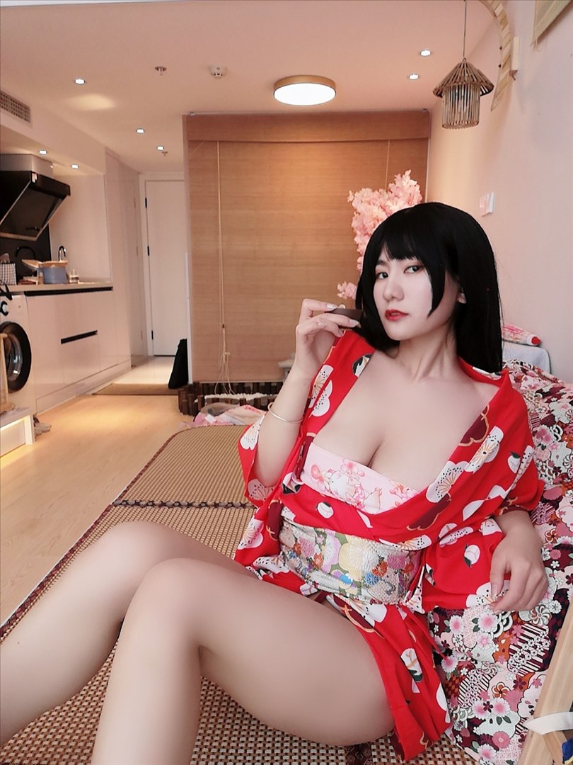 Tinh Lan là Lan Lan gọi Lan Mei ya - Thiếu nữ mặc áo kimono 33P