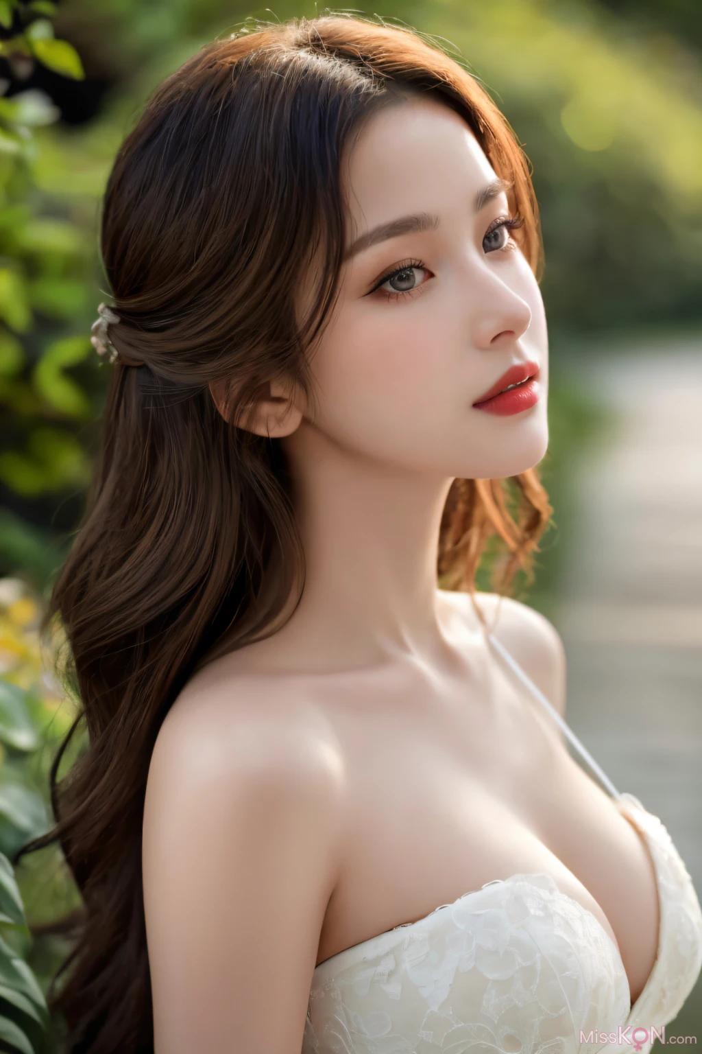 AI Generated] Simulated Realistic Painting Style Vol. 181: Half-Exposed White Skirt (110 photos)