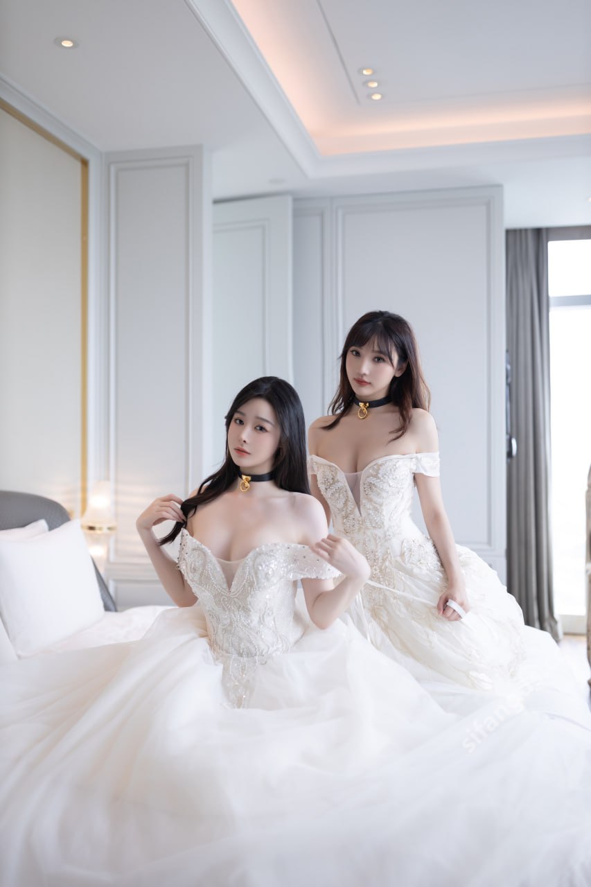 Is Xiao Dou Dou & Lu Xuan Xuan - Top-Quality Beauty, Contrast Under the Wedding Dress, 100P1V