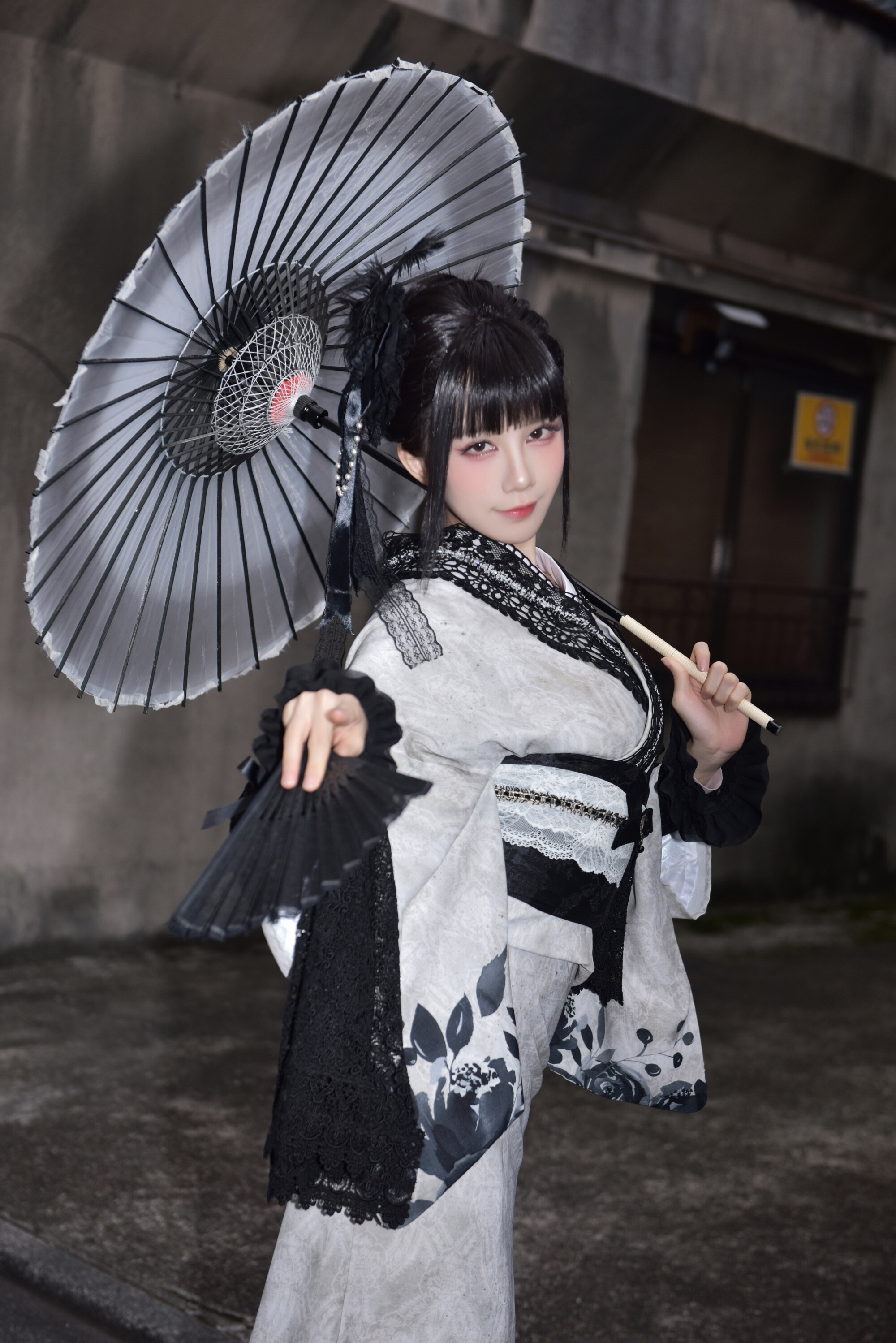 水淼aqua - Black Lace Kimono 70P
