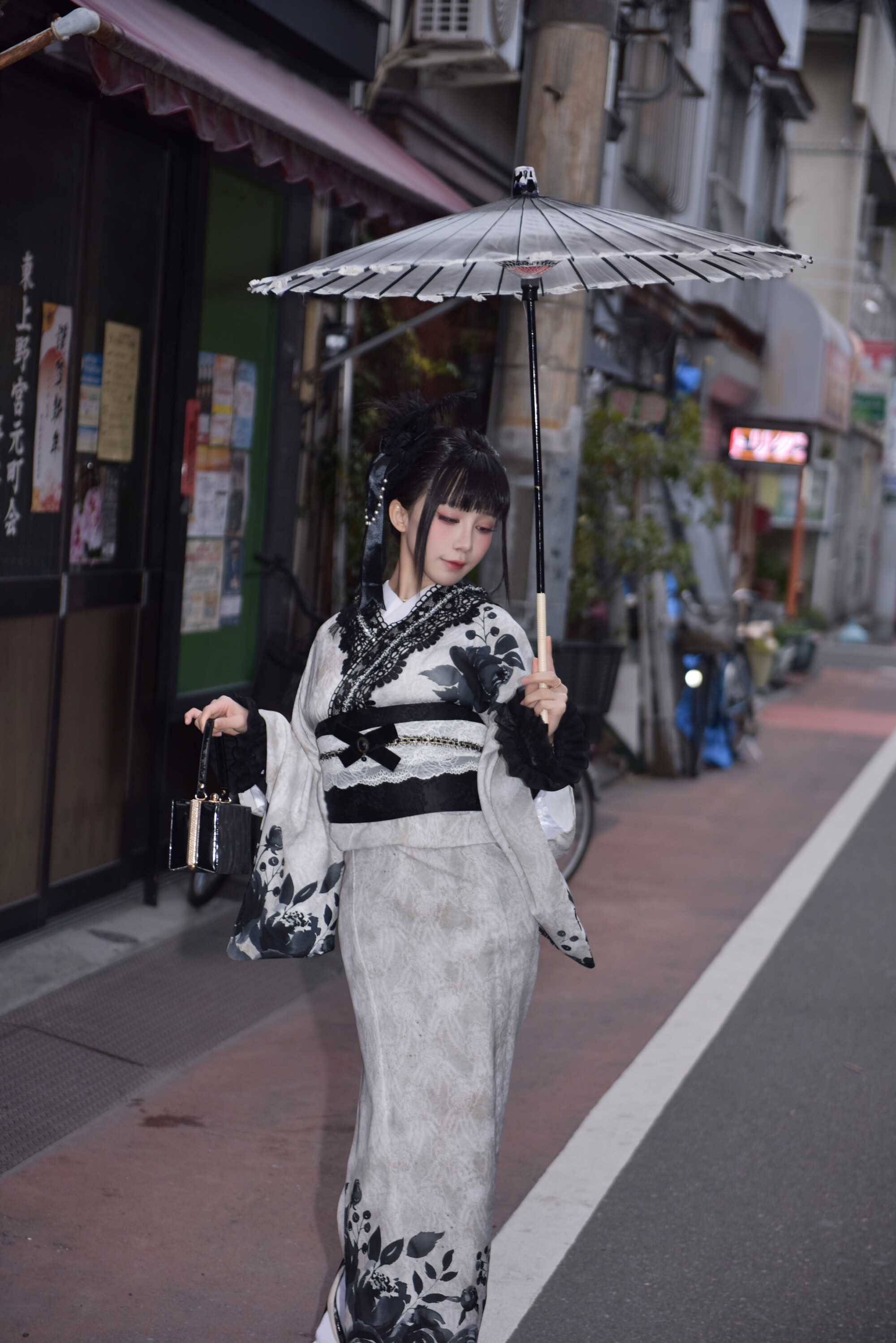水淼aqua - Black Lace Kimono 70P