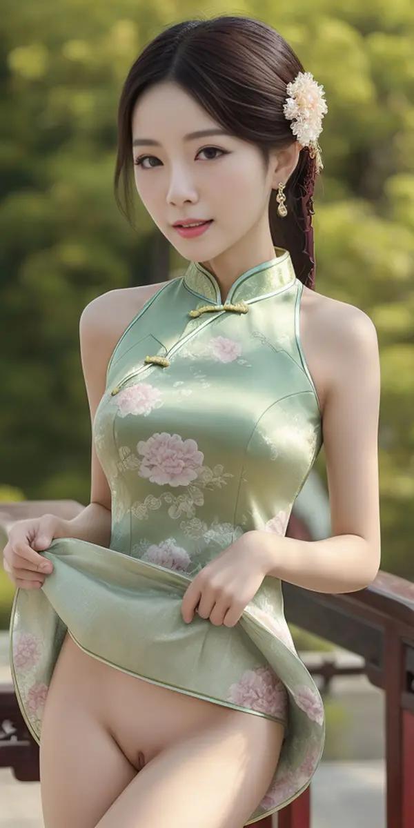 AI作图：古典旗袍