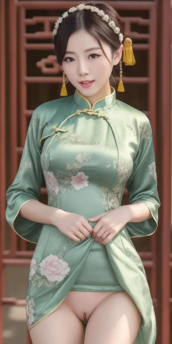 AI作图：古典旗袍