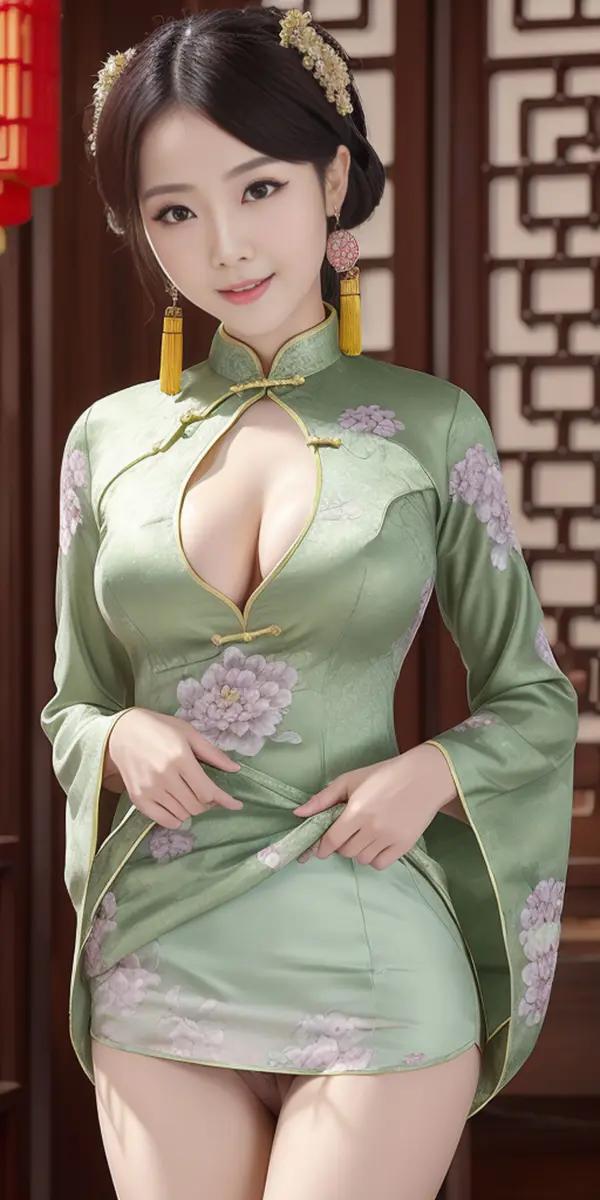 AI作图：古典旗袍