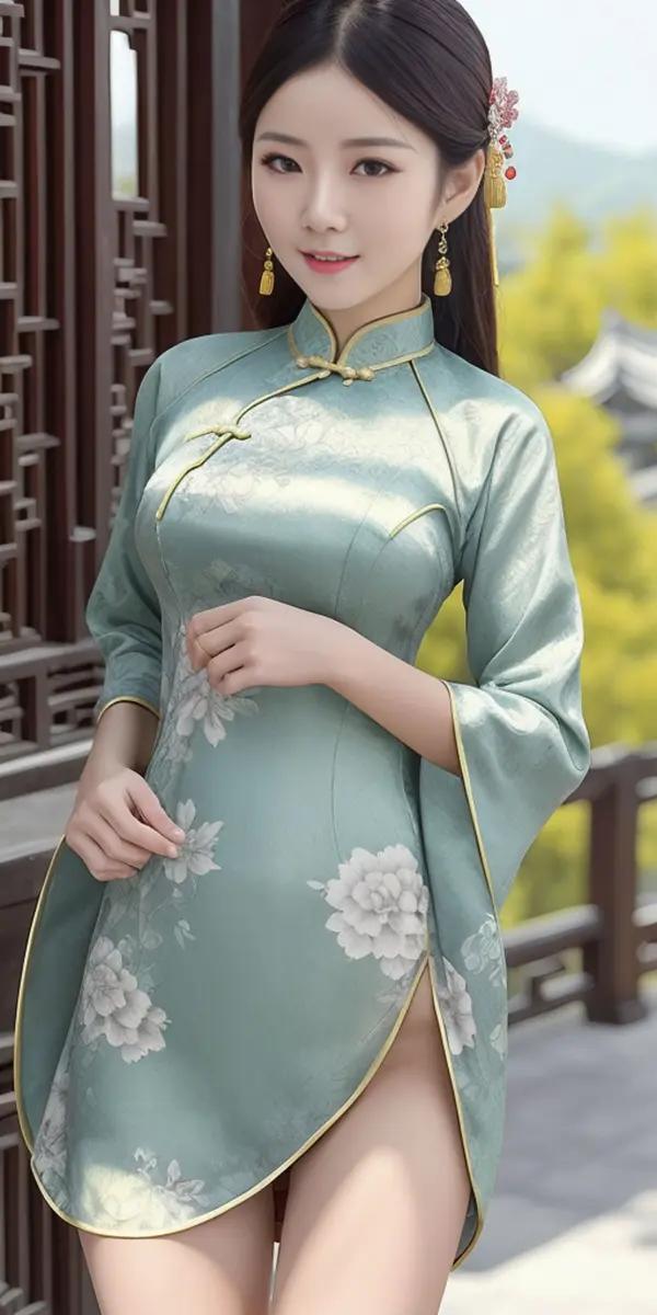 AI作图：古典旗袍