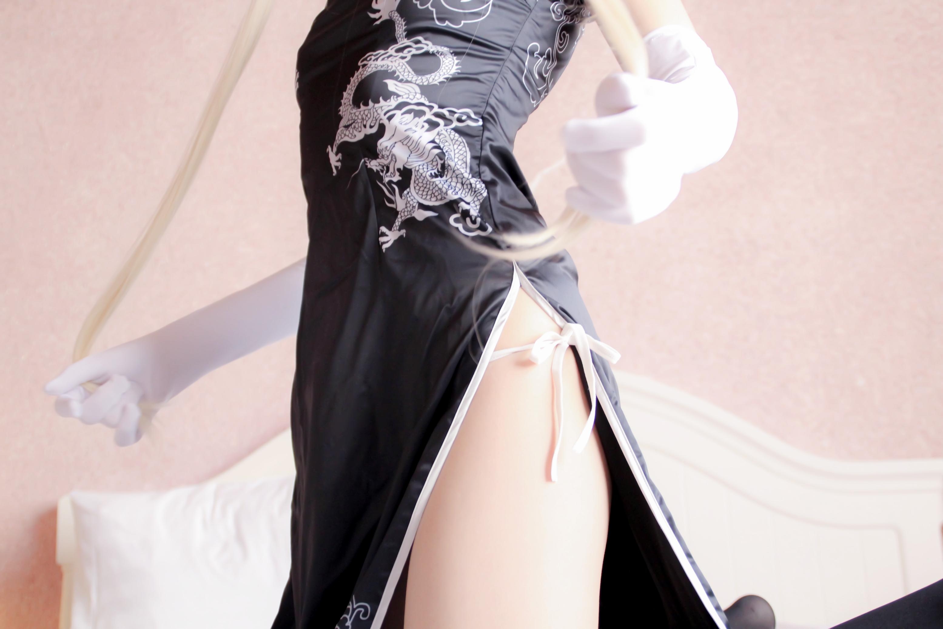 Girl's Film - Kasugano Sora in a Black Cheongsam