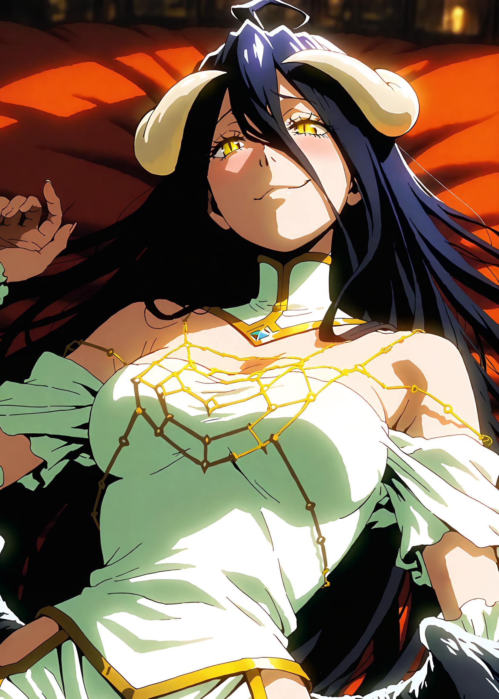 AI สร้างอนิเมะสาว - 雅儿贝德 Albedo 纯白恶魔女仆 แฟชั่นสายดำเปิดเป้า ปีกกางเต็มที่ 49P