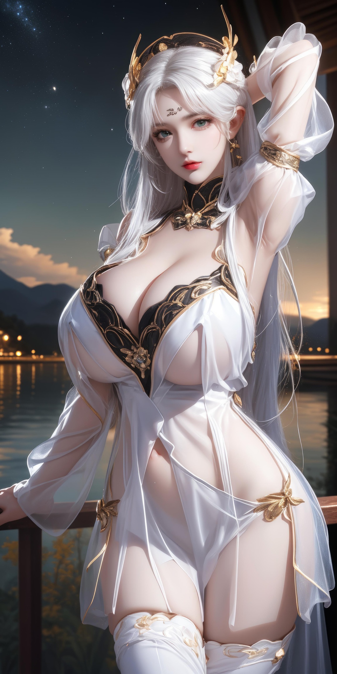 Cô Gái Anime Tạo Bởi AI - [拟真写实] 貂蝉 Vũ Nữ Tóc Tím Trong Đêm Hè Vàng, Bikini Đen, Đường May Mở, Cảm Giác Mạnh Mẽ 66P