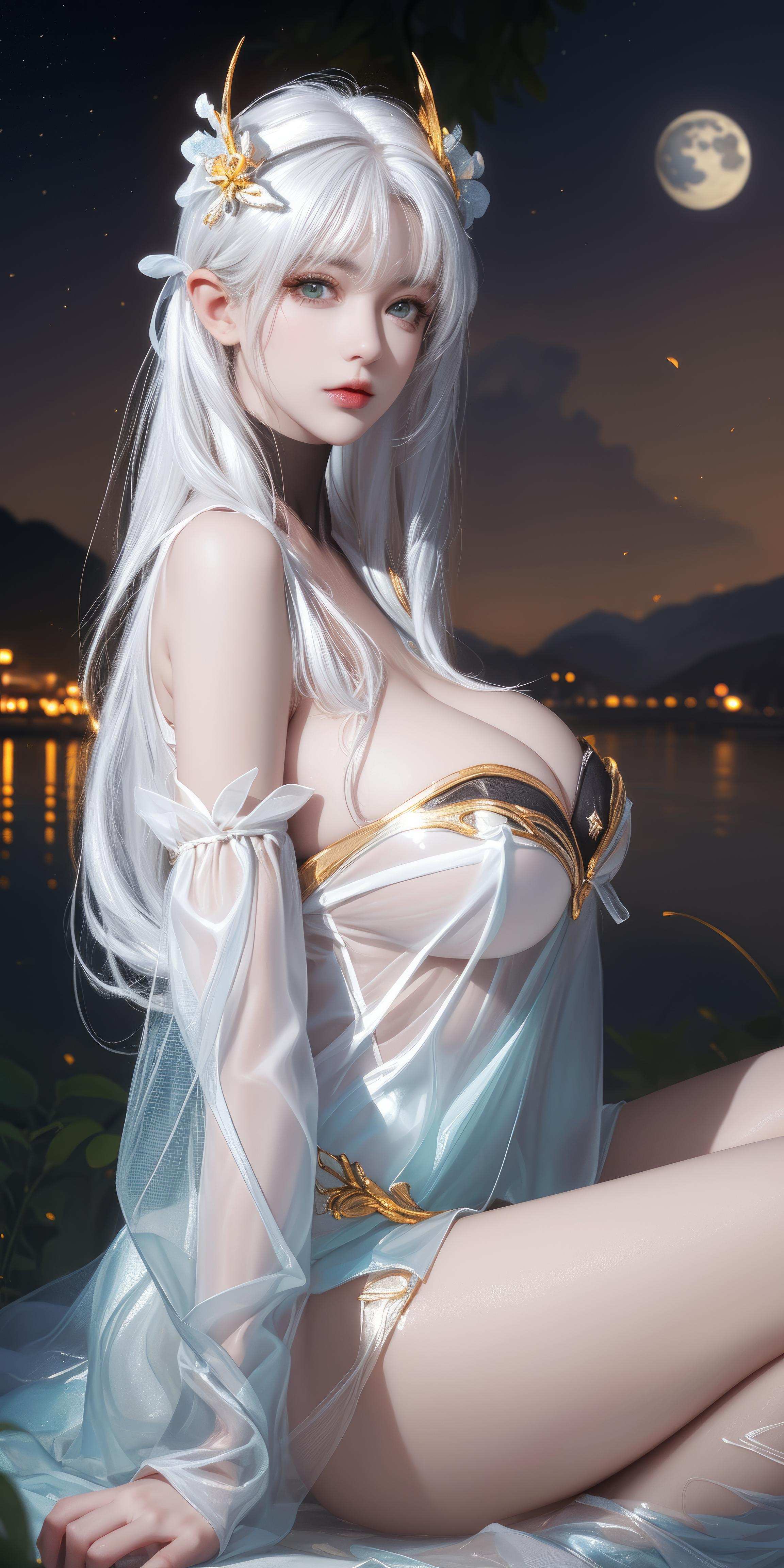 Cô Gái Anime Tạo Bởi AI - [拟真写实] 貂蝉 Vũ Nữ Tóc Tím Trong Đêm Hè Vàng, Bikini Đen, Đường May Mở, Cảm Giác Mạnh Mẽ 66P