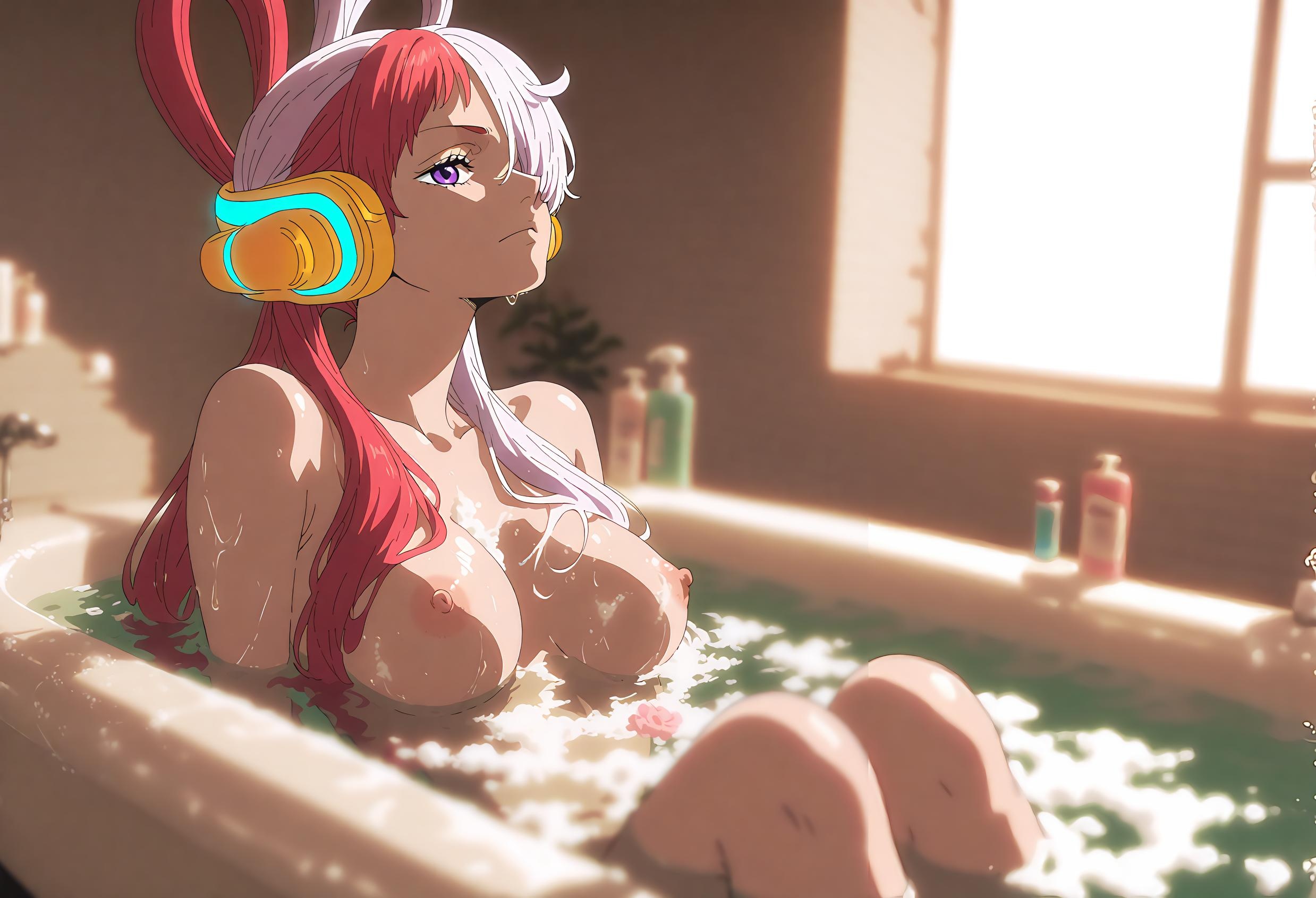 Cô Gái Anime Tạo Bởi AI - [2D] 乌塔 Uta (航海王：红发歌姬) Trang Phục Sân Khấu Nữ Ca Sĩ Đỏ Tóc, Rách Rưới, Gợi Cảm, 47P