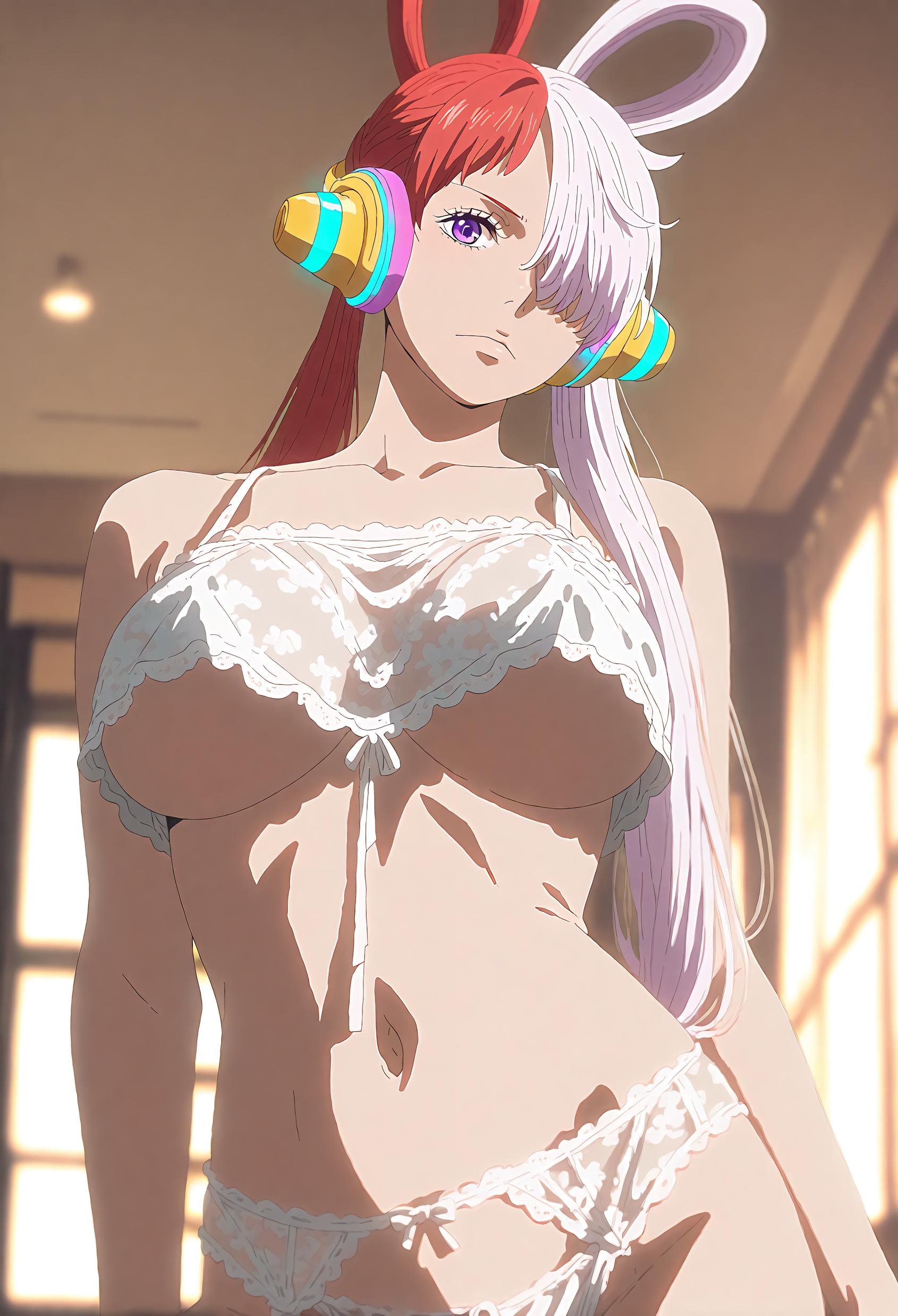 Cô Gái Anime Tạo Bởi AI - [2D] 乌塔 Uta (航海王：红发歌姬) Trang Phục Sân Khấu Nữ Ca Sĩ Đỏ Tóc, Rách Rưới, Gợi Cảm, 47P