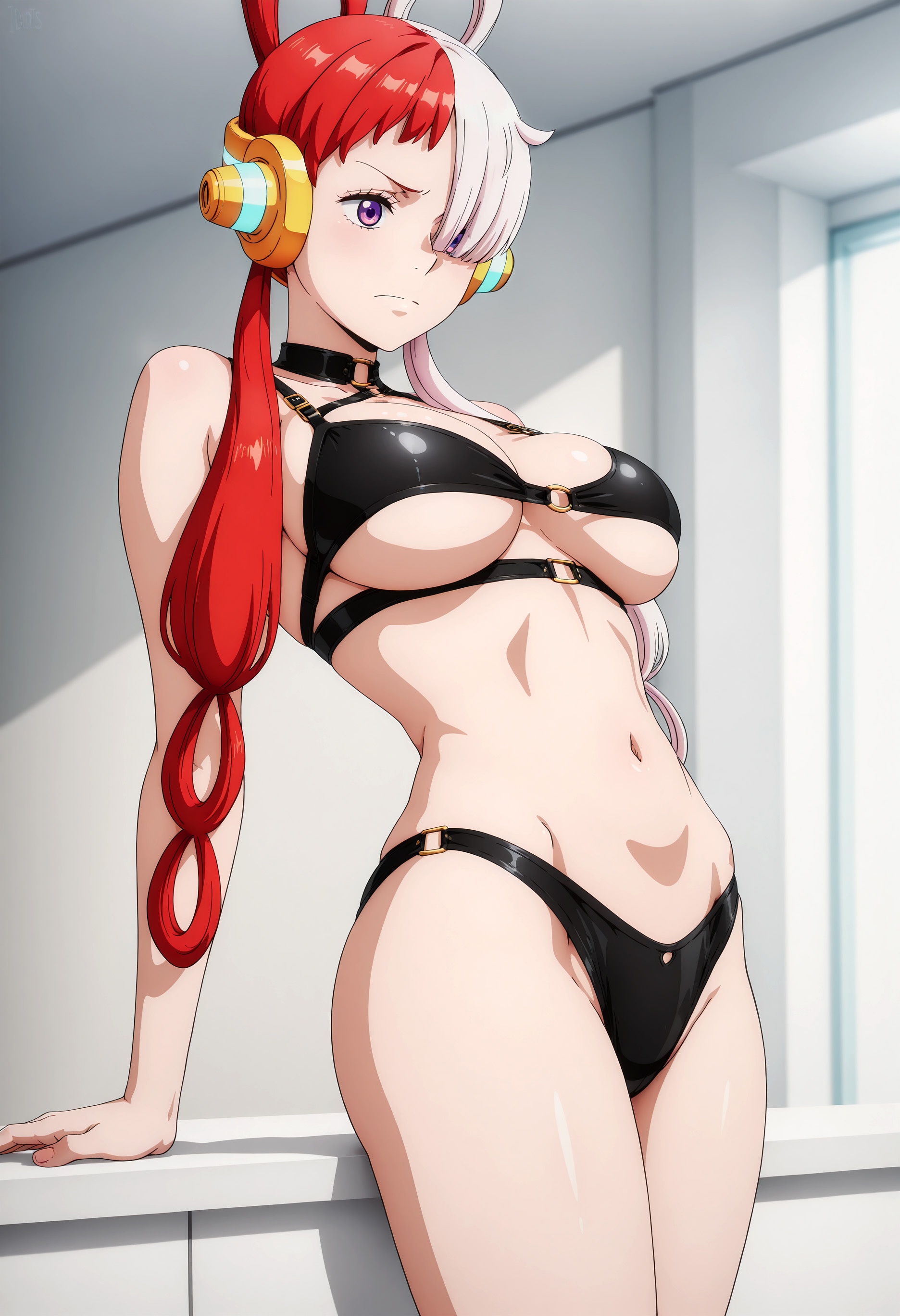 Cô Gái Anime Tạo Bởi AI - [2D] 乌塔 Uta (航海王：红发歌姬) Trang Phục Sân Khấu Nữ Ca Sĩ Đỏ Tóc, Rách Rưới, Gợi Cảm, 47P