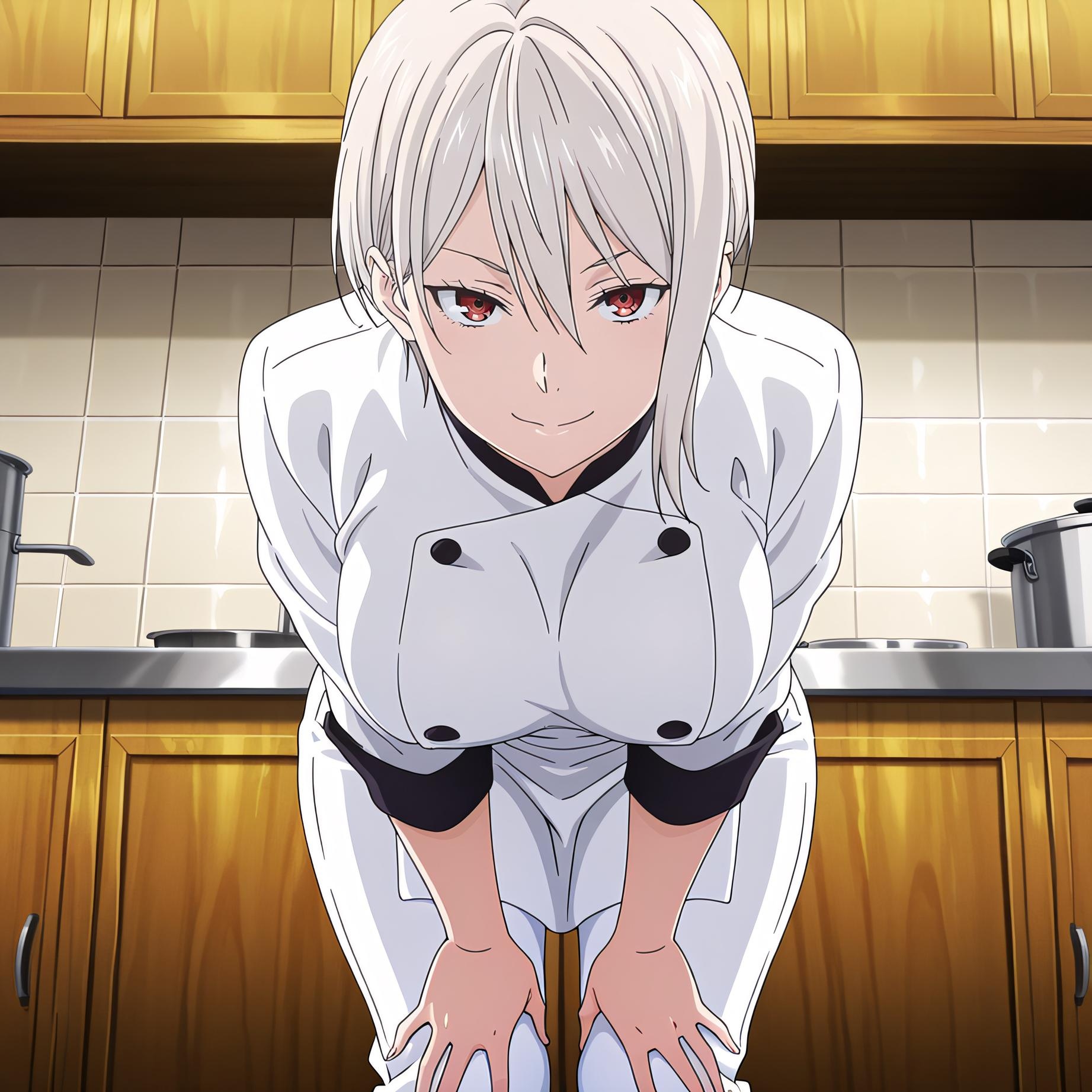 'Anime Girl Tạo Bởi AI - [2D] 薙切爱丽丝 Alice Nakiri 白发巨乳料理大小姐 裸围裙开档黑丝 极致肉感无修正 110P'