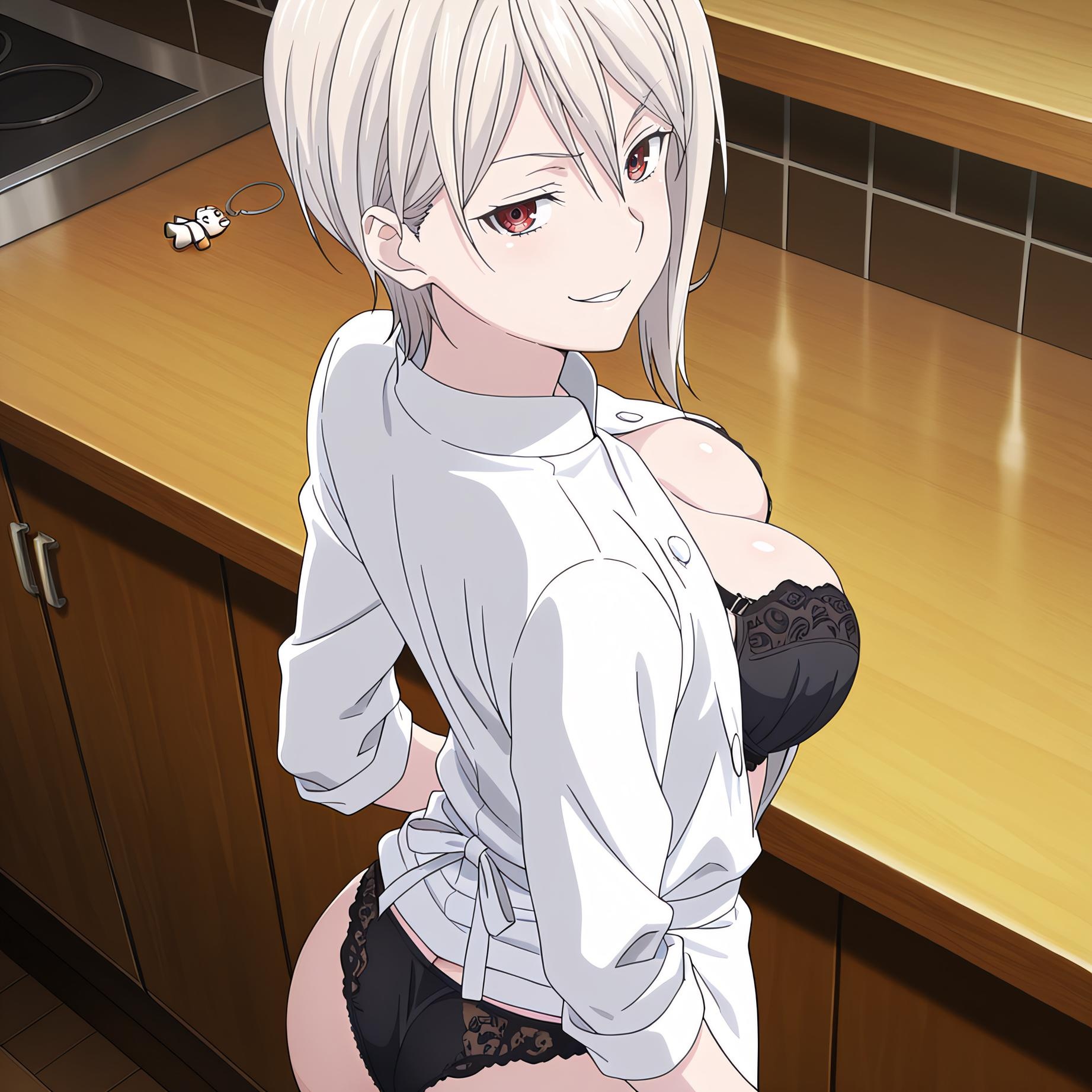 'Anime Girl Tạo Bởi AI - [2D] 薙切爱丽丝 Alice Nakiri 白发巨乳料理大小姐 裸围裙开档黑丝 极致肉感无修正 110P'