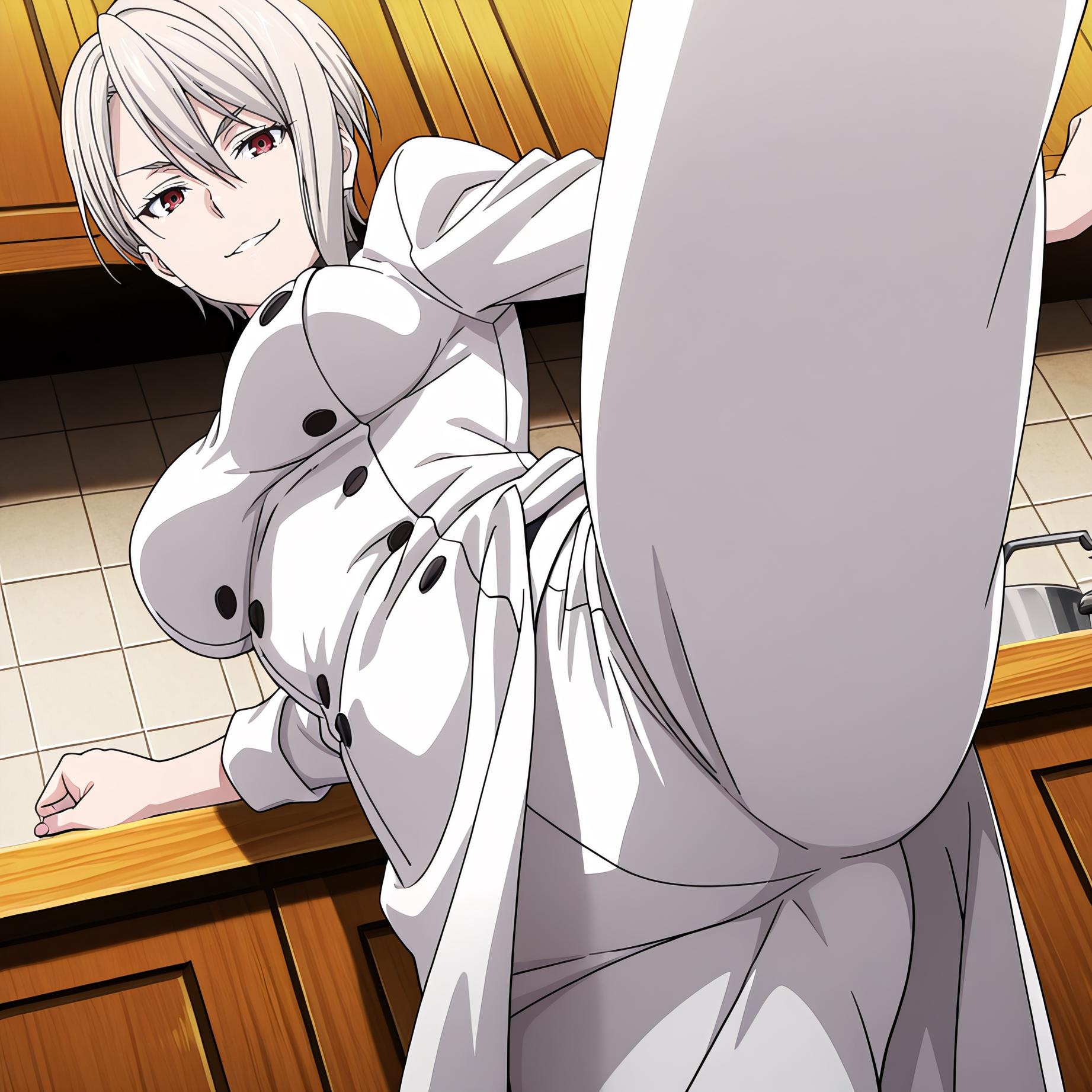 'Anime Girl Tạo Bởi AI - [2D] 薙切爱丽丝 Alice Nakiri 白发巨乳料理大小姐 裸围裙开档黑丝 极致肉感无修正 110P'