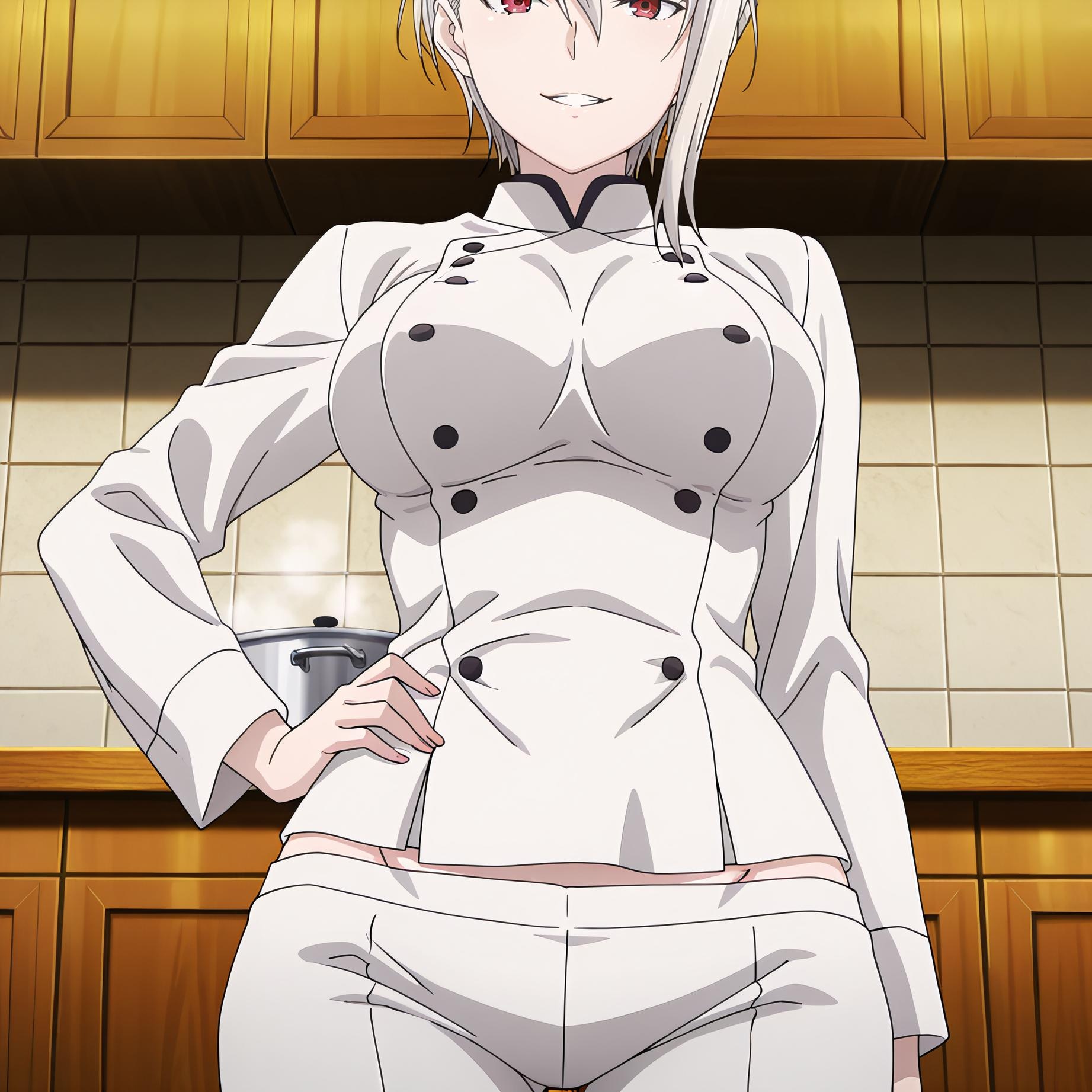 'Anime Girl Tạo Bởi AI - [2D] 薙切爱丽丝 Alice Nakiri 白发巨乳料理大小姐 裸围裙开档黑丝 极致肉感无修正 110P'