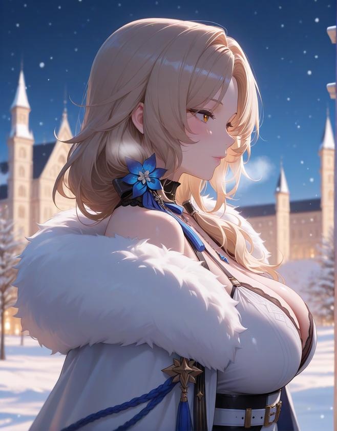Cô Gái Anime Tạo Ra Bằng AI - [3D] 鲁德米拉 Ludmilla (胜利女神：妮姬) Nữ Hoàng Tóc Bạc Trong Bộ Đầm Rách, Đen Mặc Mở, Cảm Giác Mạnh Mẽ 431P