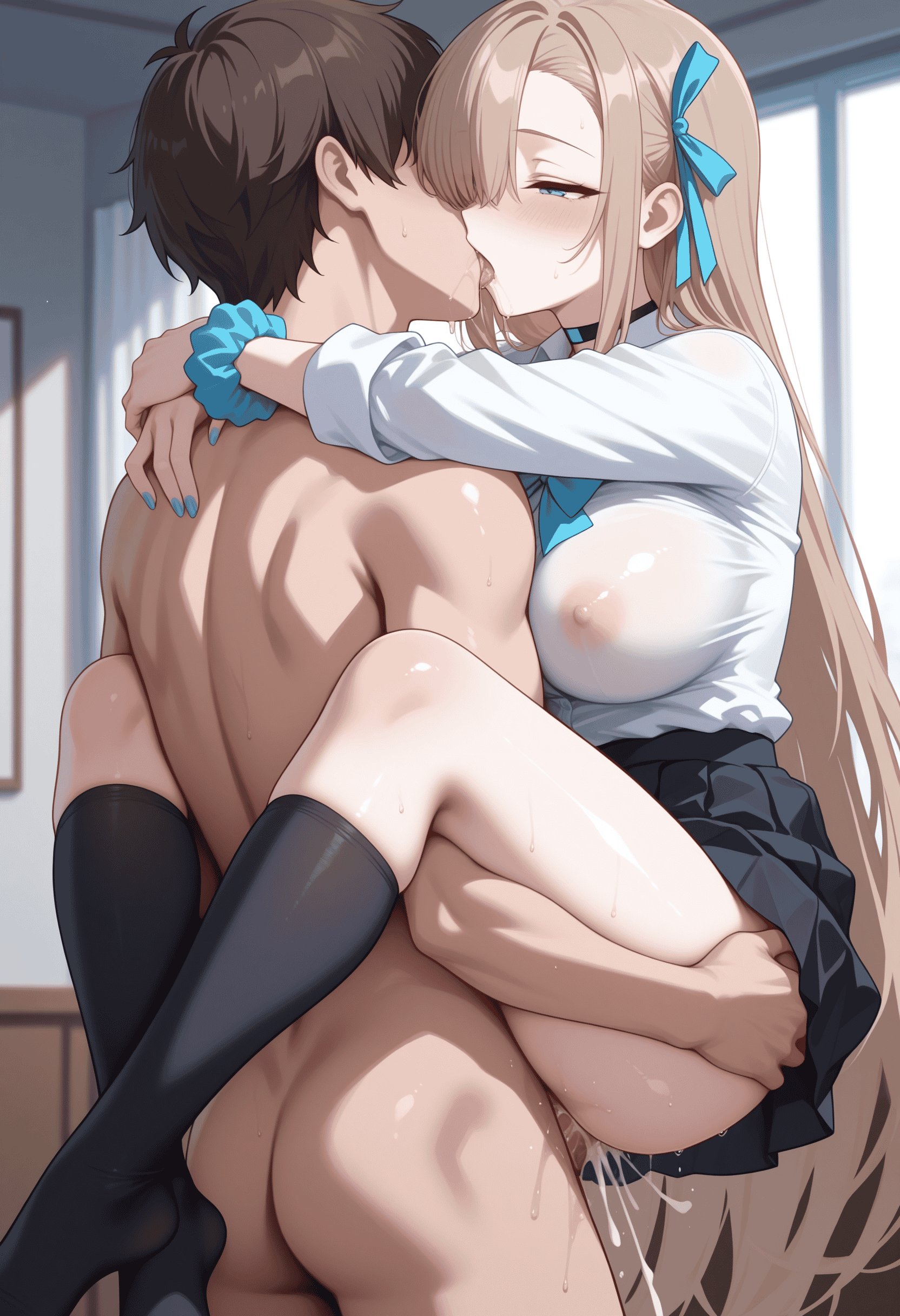 Cô Gái Anime Tạo Bởi AI - [2.5D] 一之濑明日奈 Cô Gái Thỏ Vàng Ngực Khủng, Tất Đen Mở Đường, Không Chỉnh Sửa, 196P