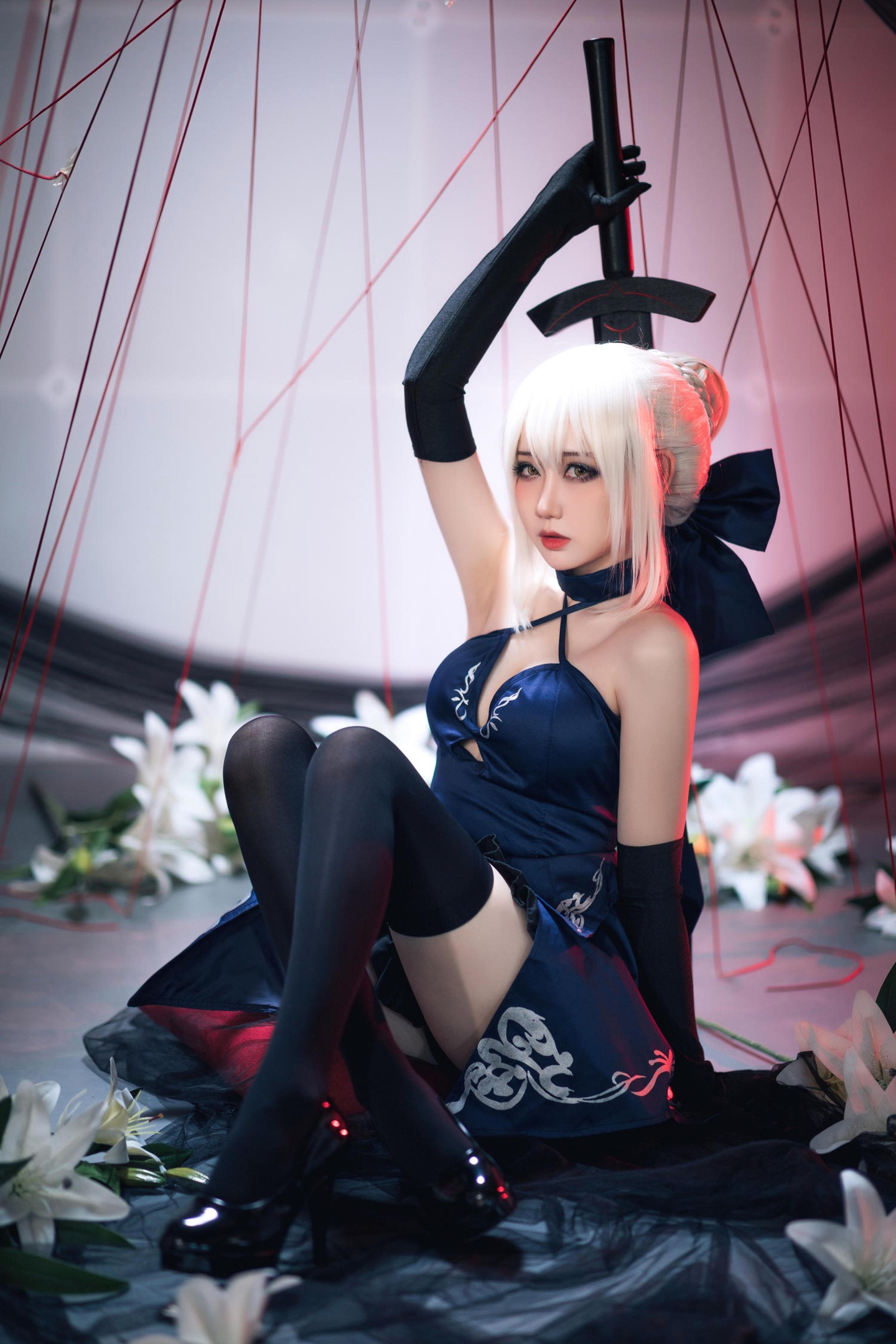 '[cosplay] Mén Mén Thán - cos Black Jeanne d'Arc: Thực Tế Hóa Nữ Thần Báo Thù Rồng, Xé Rách Áo Dài, Ngực Khủng, Tất Đen Mở Đường, Sa Ngã Tột Độ, Không Chỉnh Sửa 72P'